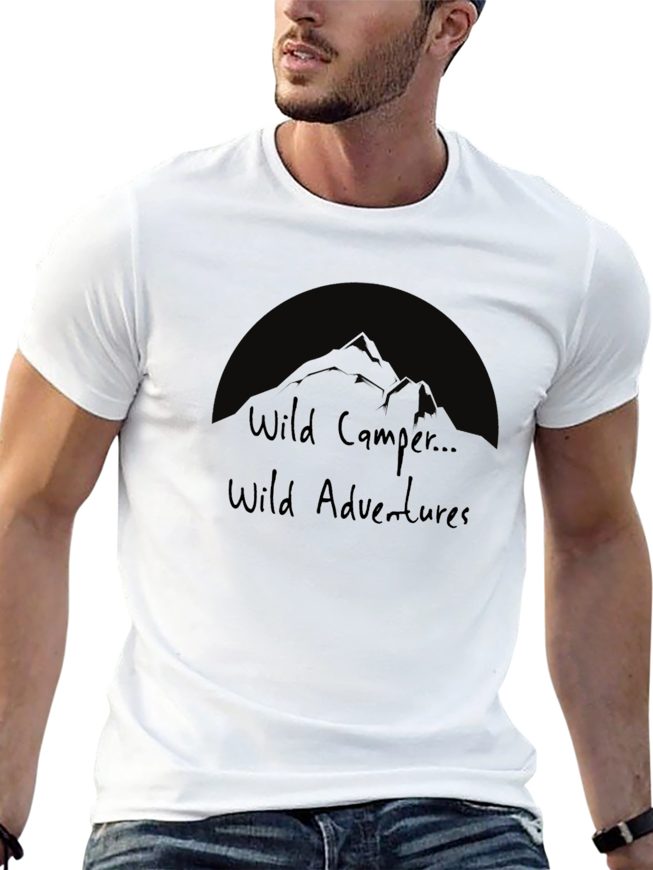 Black Wild Camper Adventures Graphic T-Shirt view 13