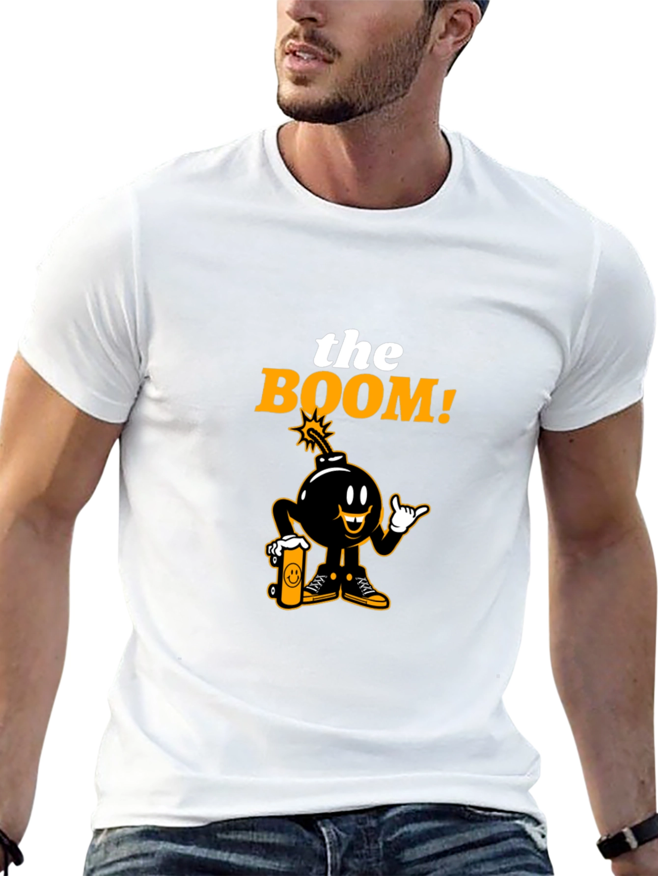 Black The Boom! Graphic Print Black T-Shirt view 13