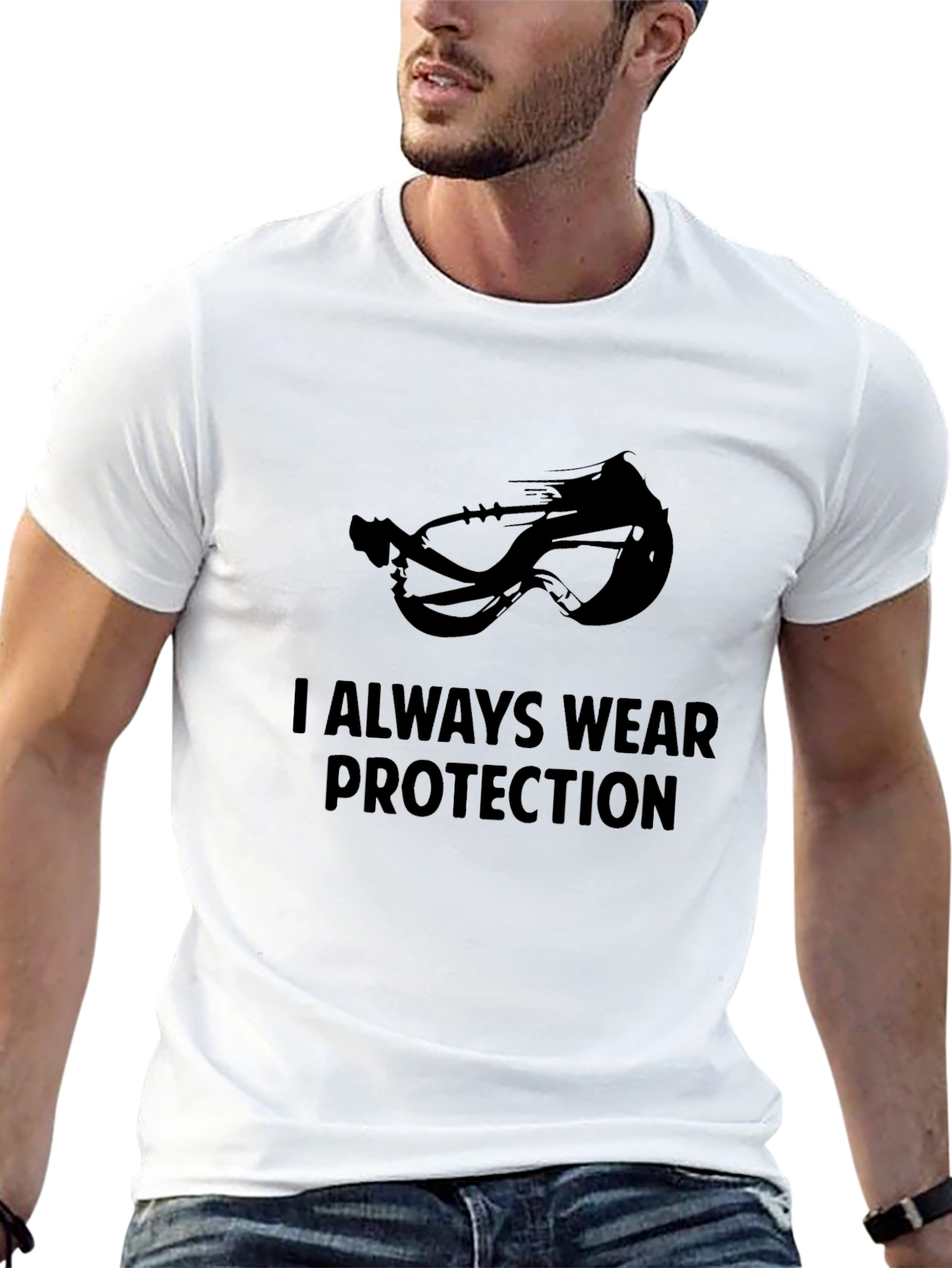 Black I Always Wear Protection T-Shirt view 13