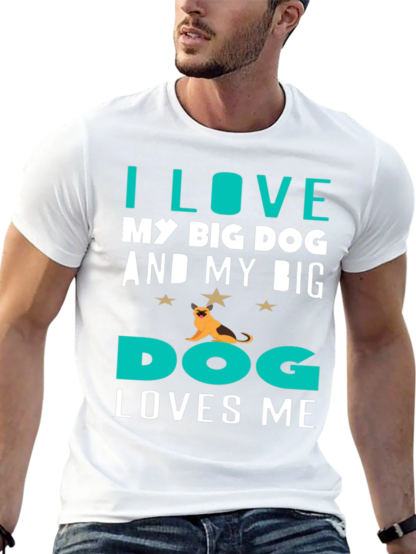 Black I Love My Big Dog T-Shirt view 13
