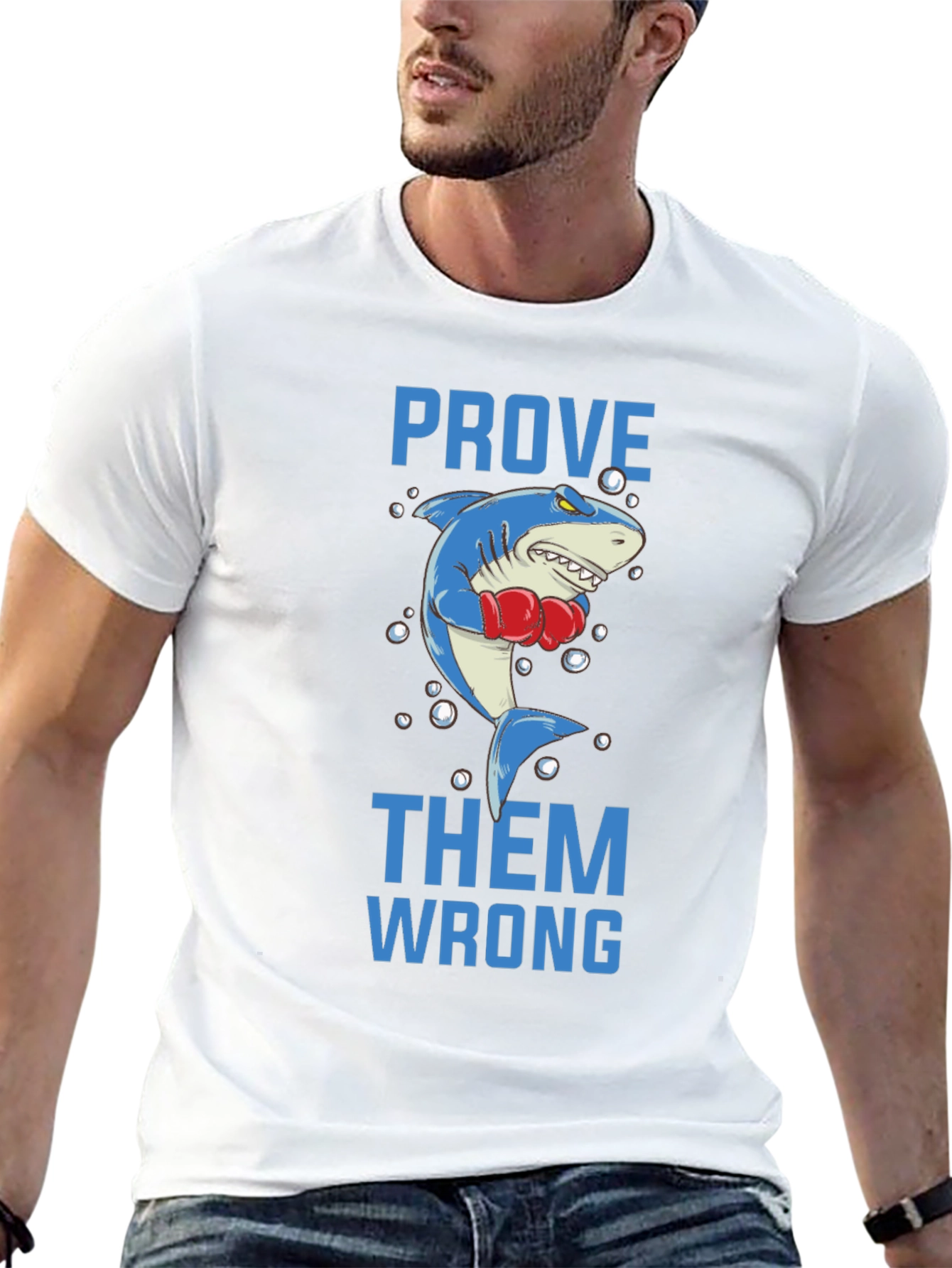 Black Prove Them Wrong Boxing Shark Graphic Tee view 13