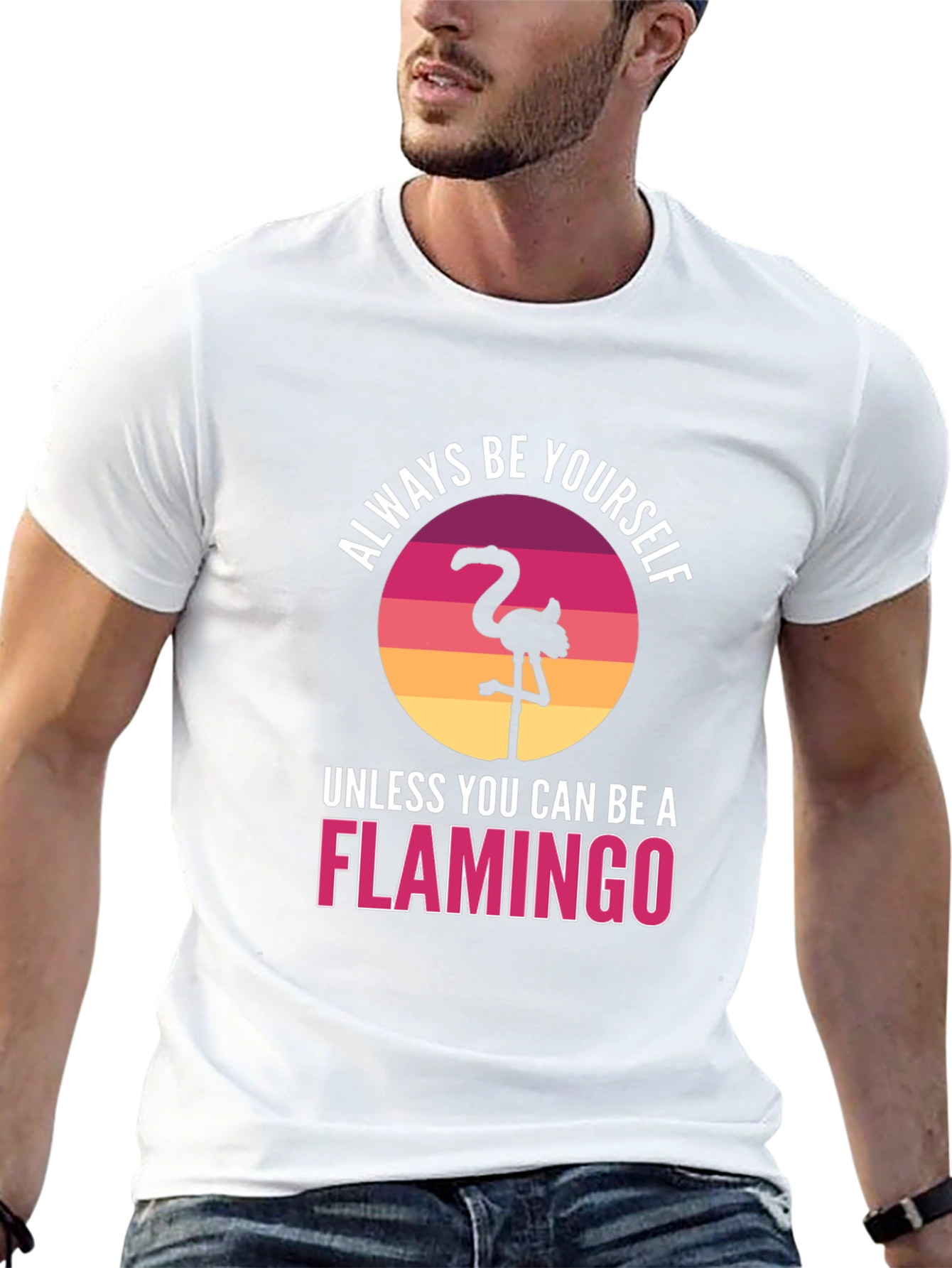 Black Always Be Yourself Flamingo T-Shirt view 13