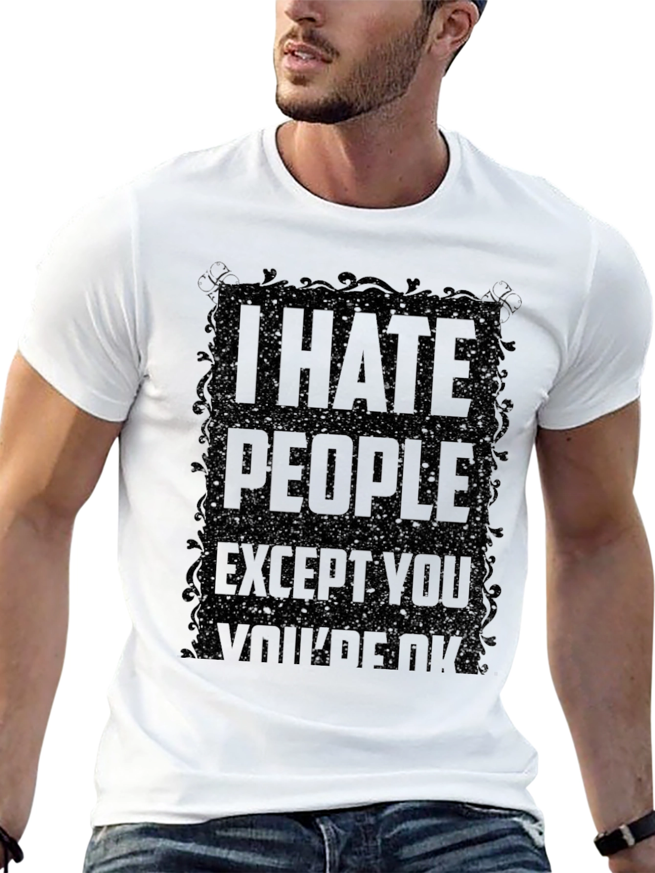 Black I Hate People T-Shirt - Sarcastic Humor Tee view 13