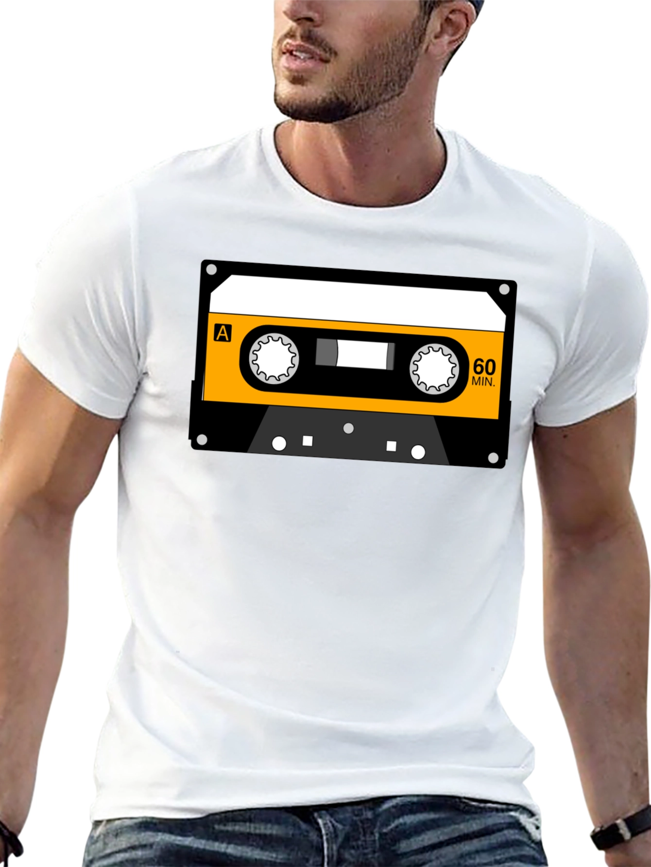 Black Retro Cassette Tape Graphic T-Shirt view 13