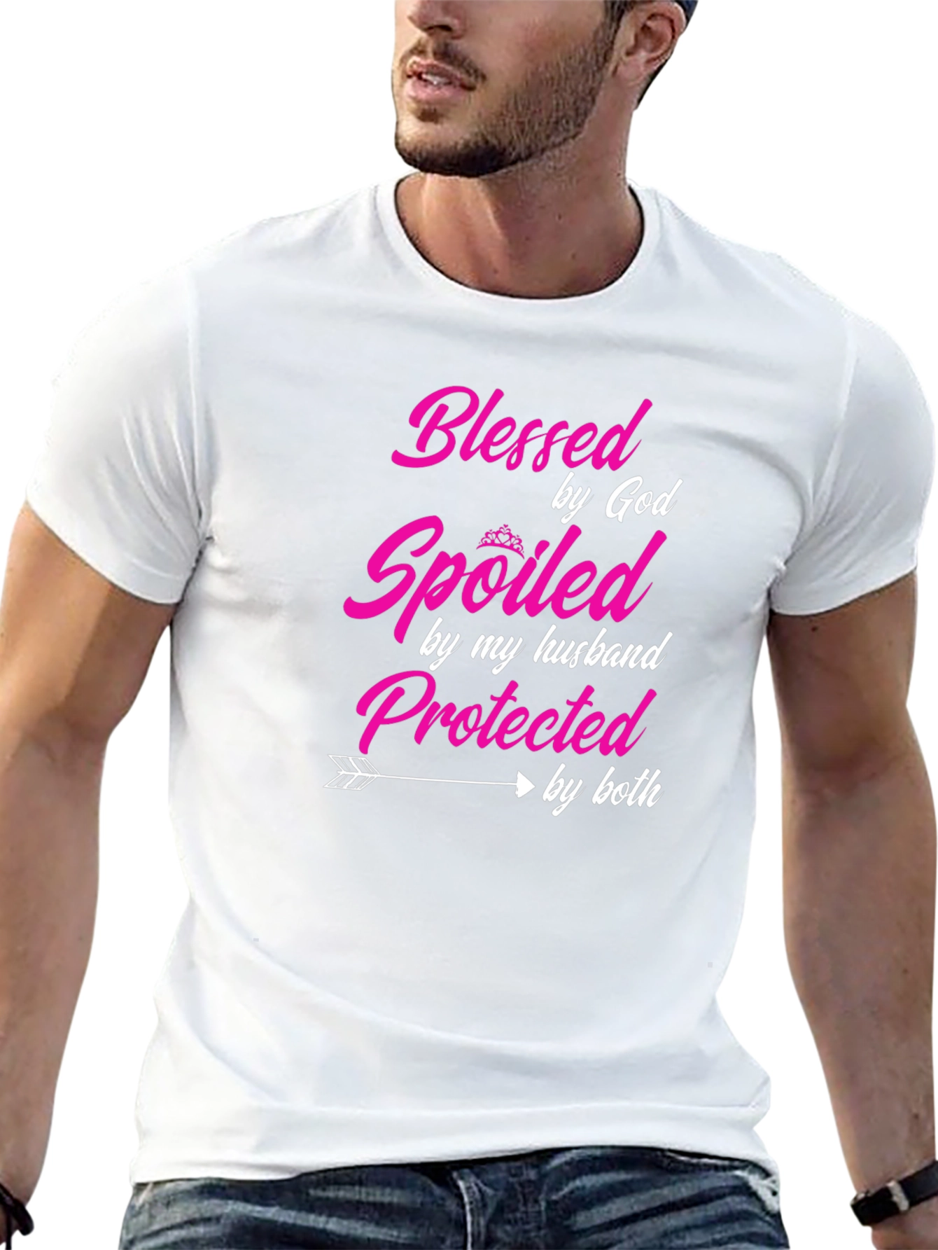 Black Blessed Spoiled Protected T-Shirt view 13