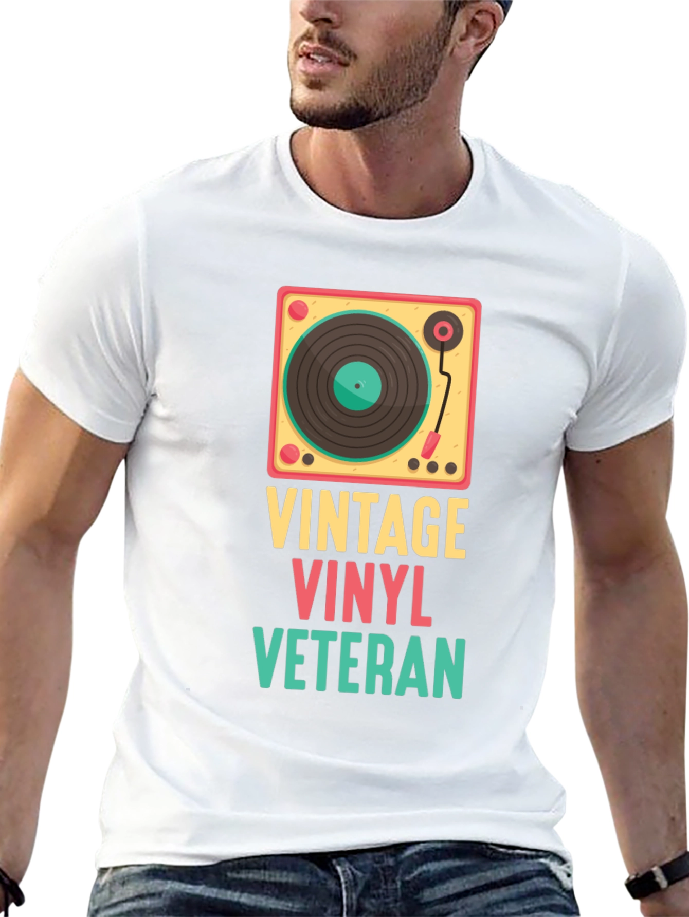 Black Vintage Vinyl Veteran Graphic Tee view 13