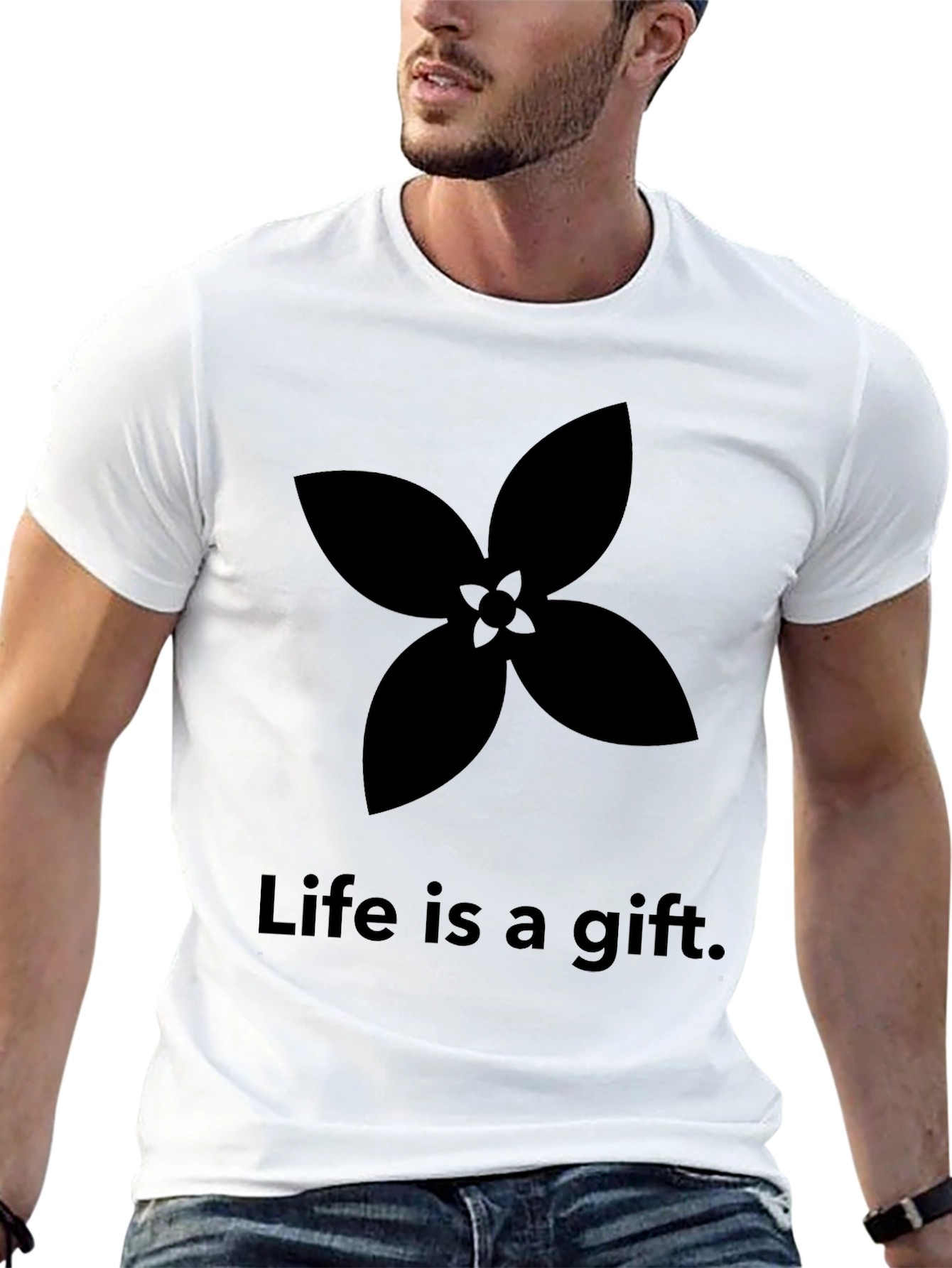 Black Life is a Gift Graphic Tee - Stylish Black T-Shirt view 13