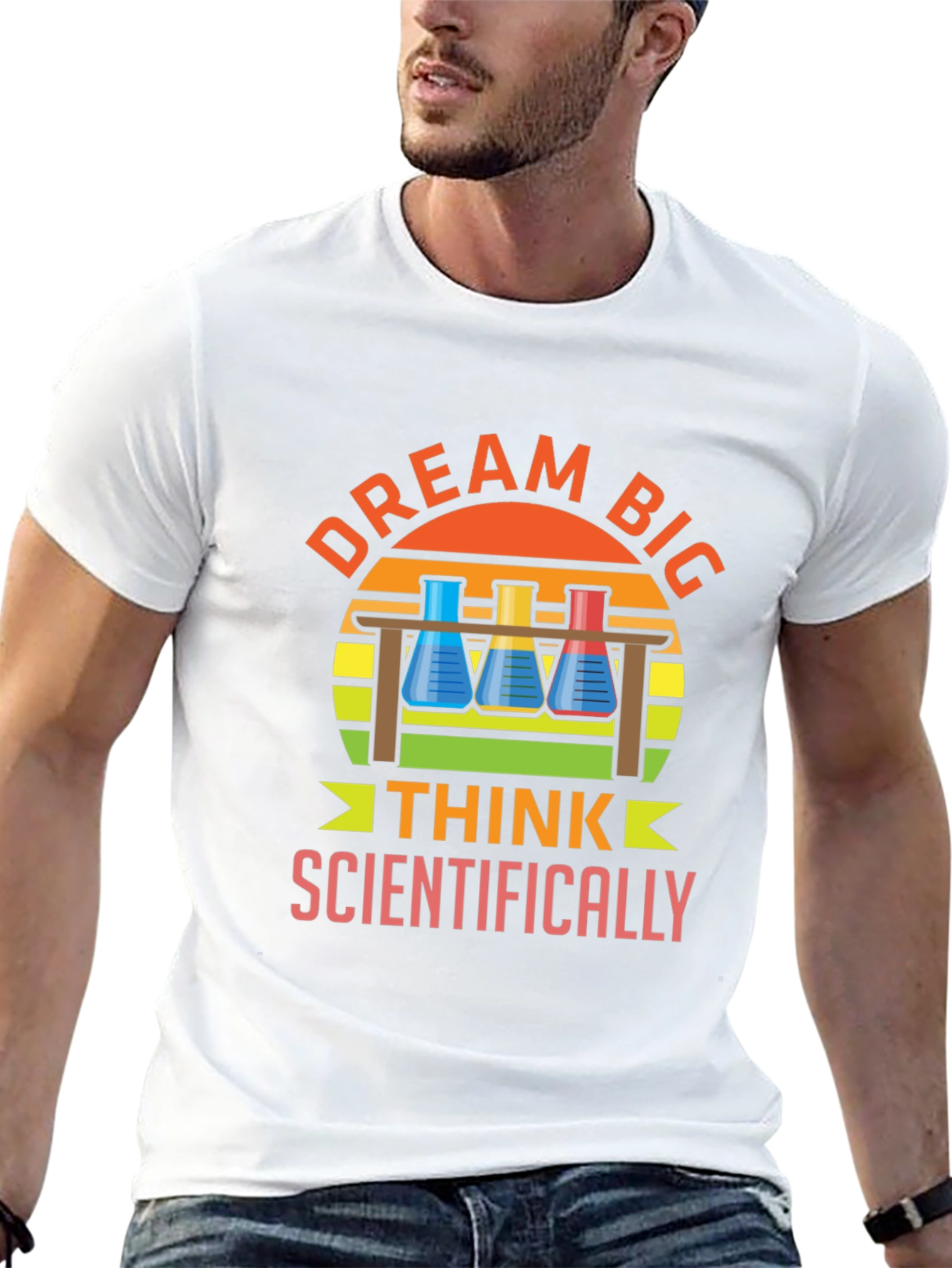 Black Dream Big Think Scientifically T-Shirt view 13