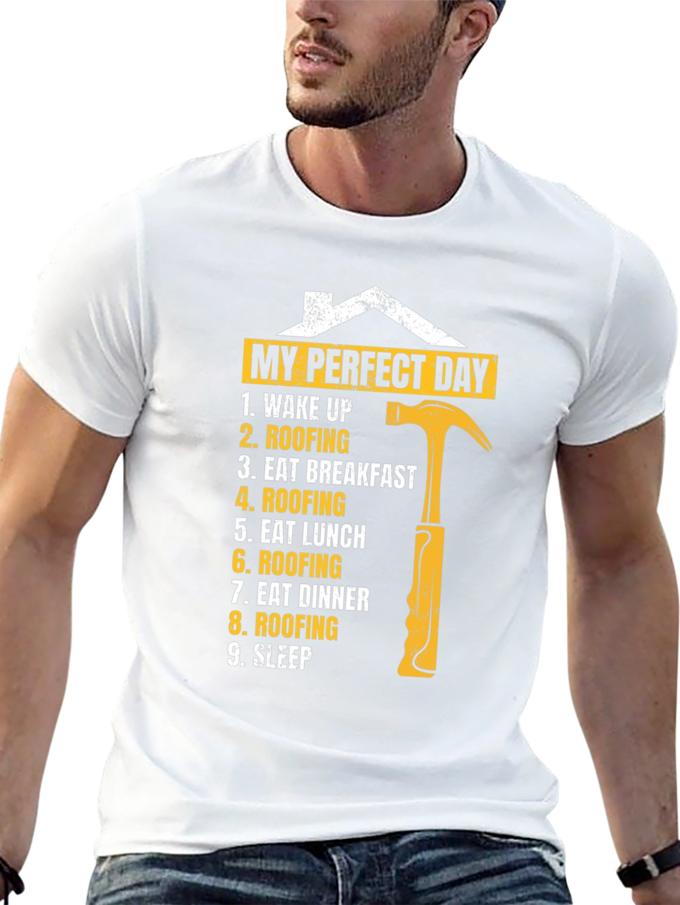 Black Roofer's Perfect Day T-Shirt - Construction Worker Gift view 13