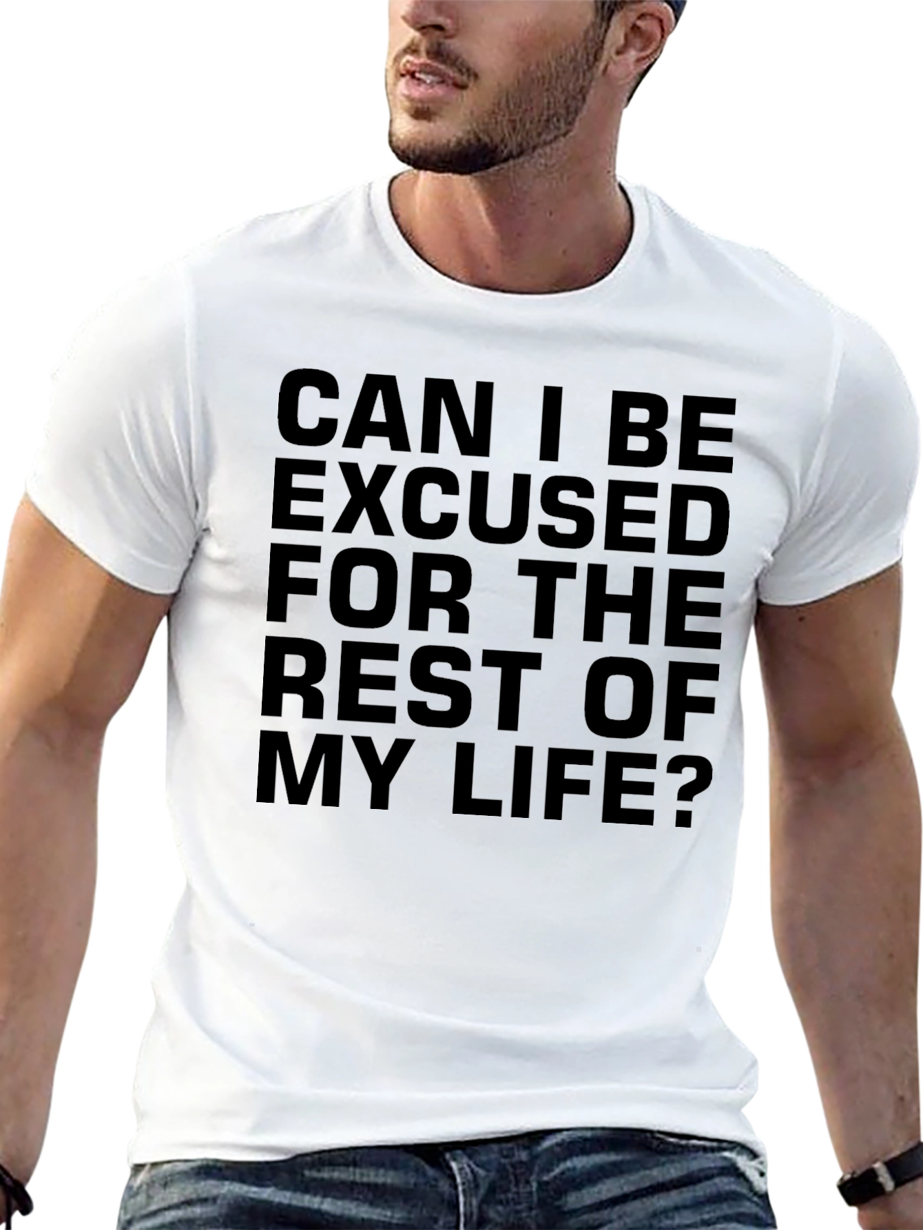 Black Can I Be Excused T-Shirt Funny Slogan Tee view 13