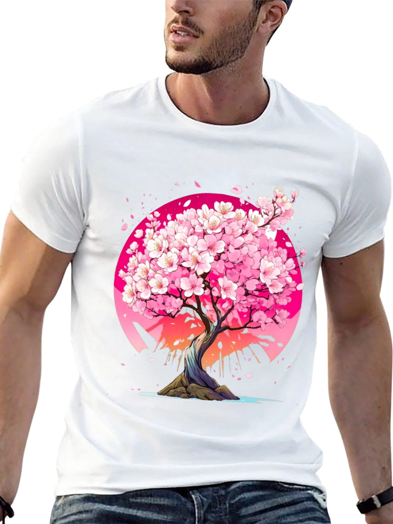 Black Cherry Blossom Tree Graphic Tee - Black view 13