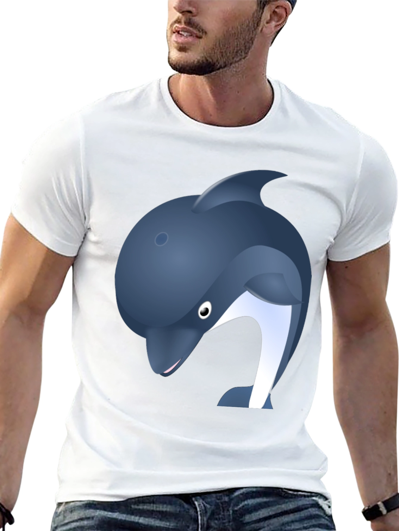 Black Dolphin Graphic Print Black Tee view 13