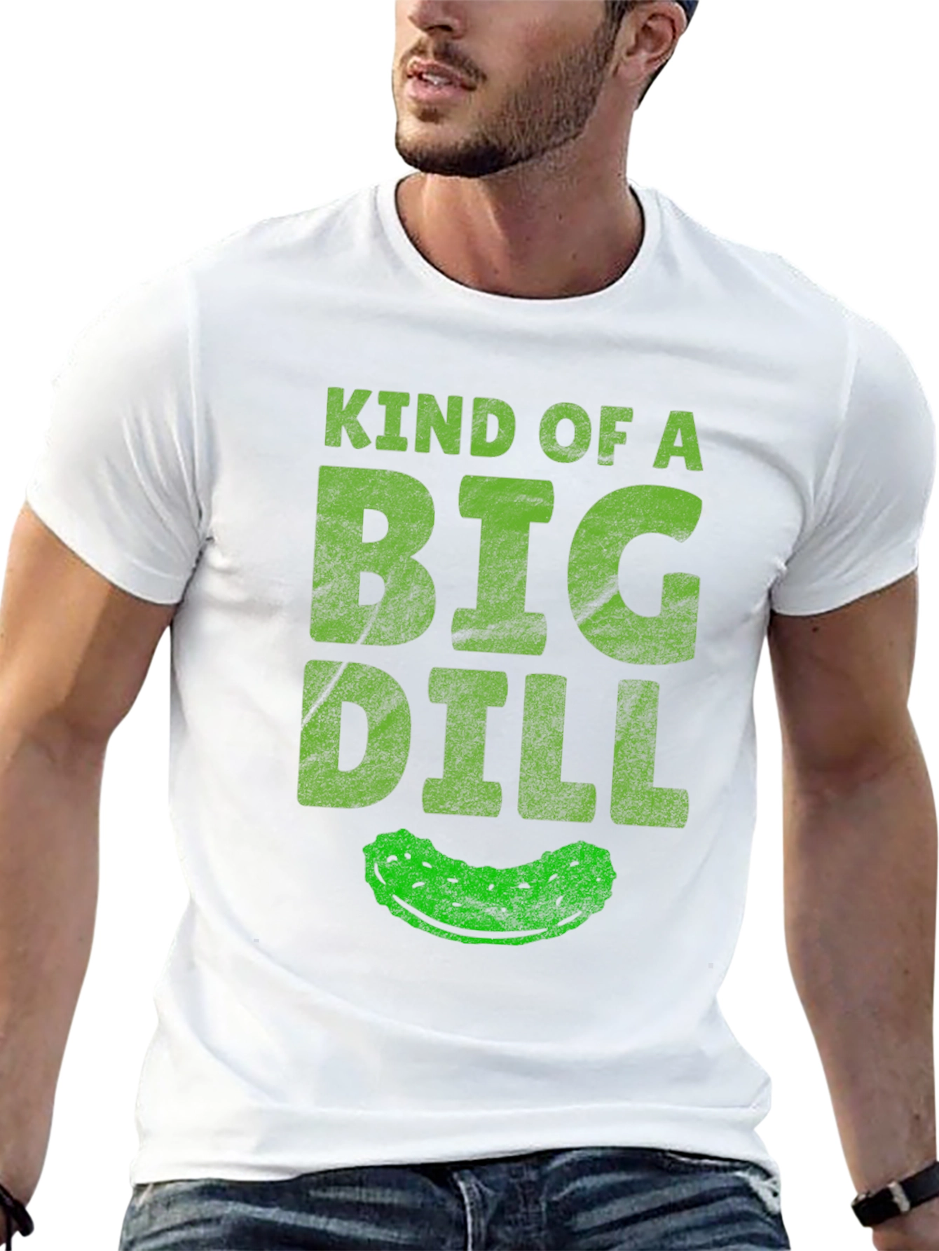 Black Kind of a Big Dill T-Shirt - Funny Pickle Tee view 13