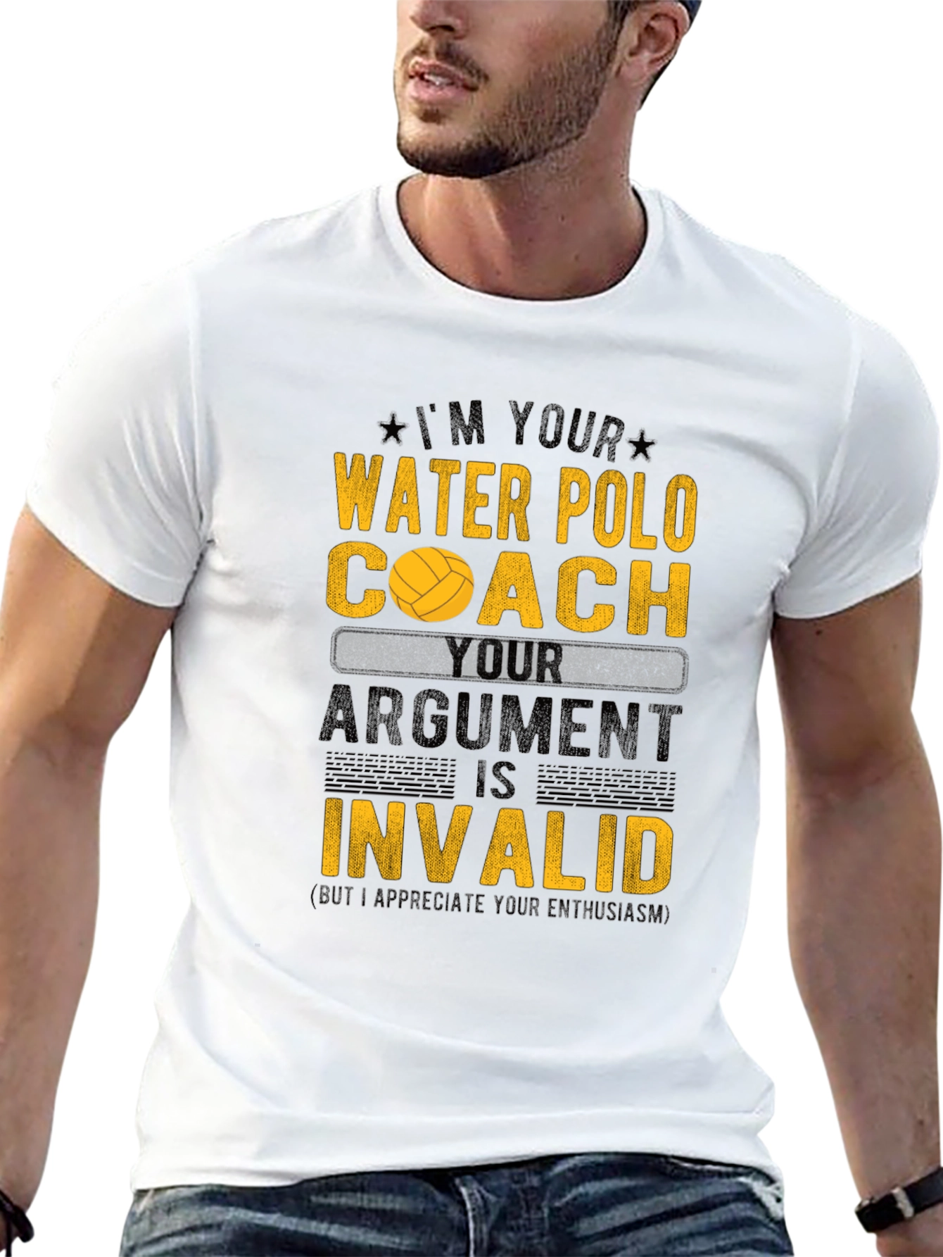Black Water Polo Coach T-Shirt - Your Argument is Invalid! view 13