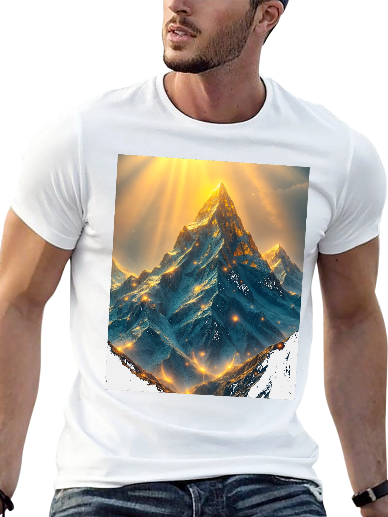 Black Mountain Peak Graphic Tee - Black Cotton Blend view 13