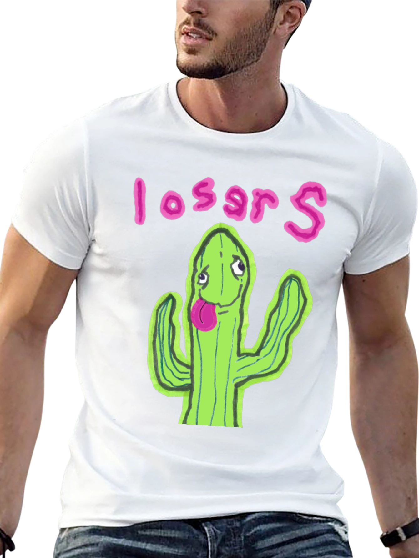 Black Cactus Losers Graphic Black T-Shirt view 13