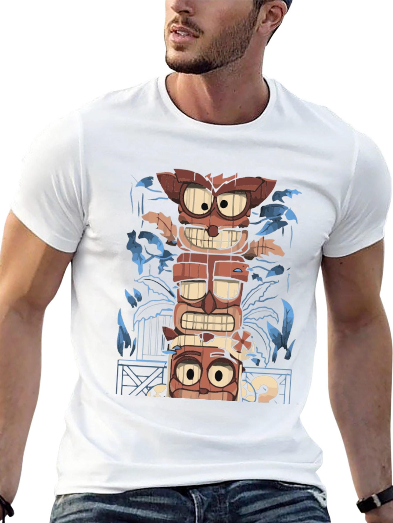 Black Tiki Totem Graphic Tee - Island Vibes T-Shirt view 13