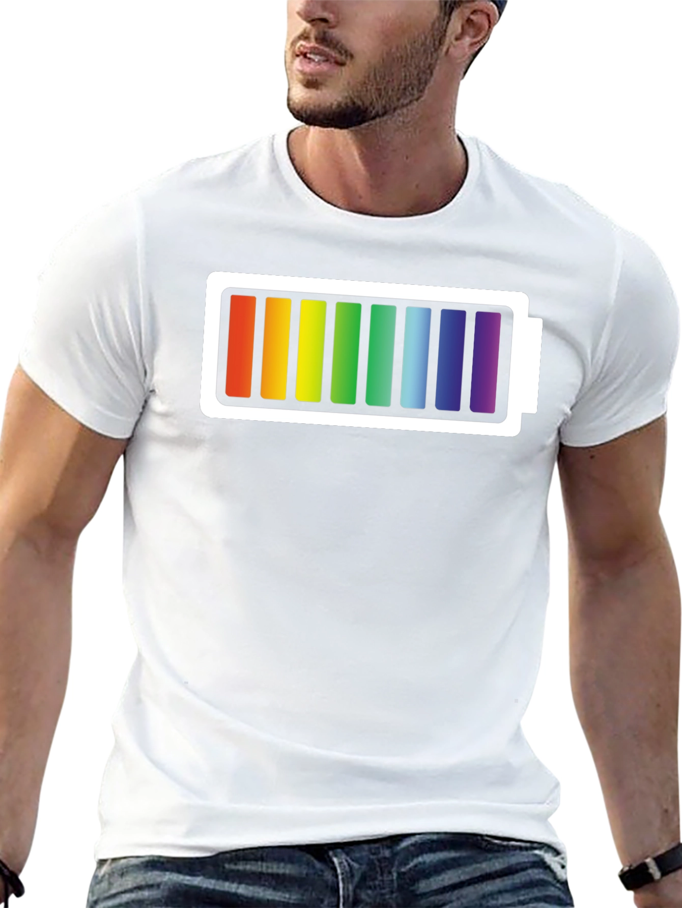 Black Rainbow Battery T-Shirt - Prideful Charge view 13