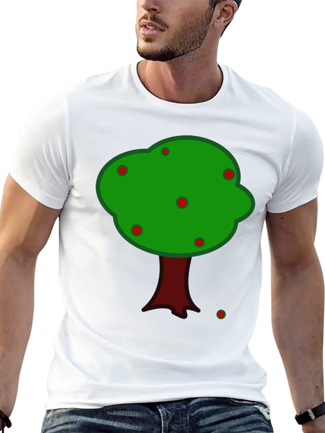 Black Whimsical Tree Graphic Tee - Black Cotton Blend view 13