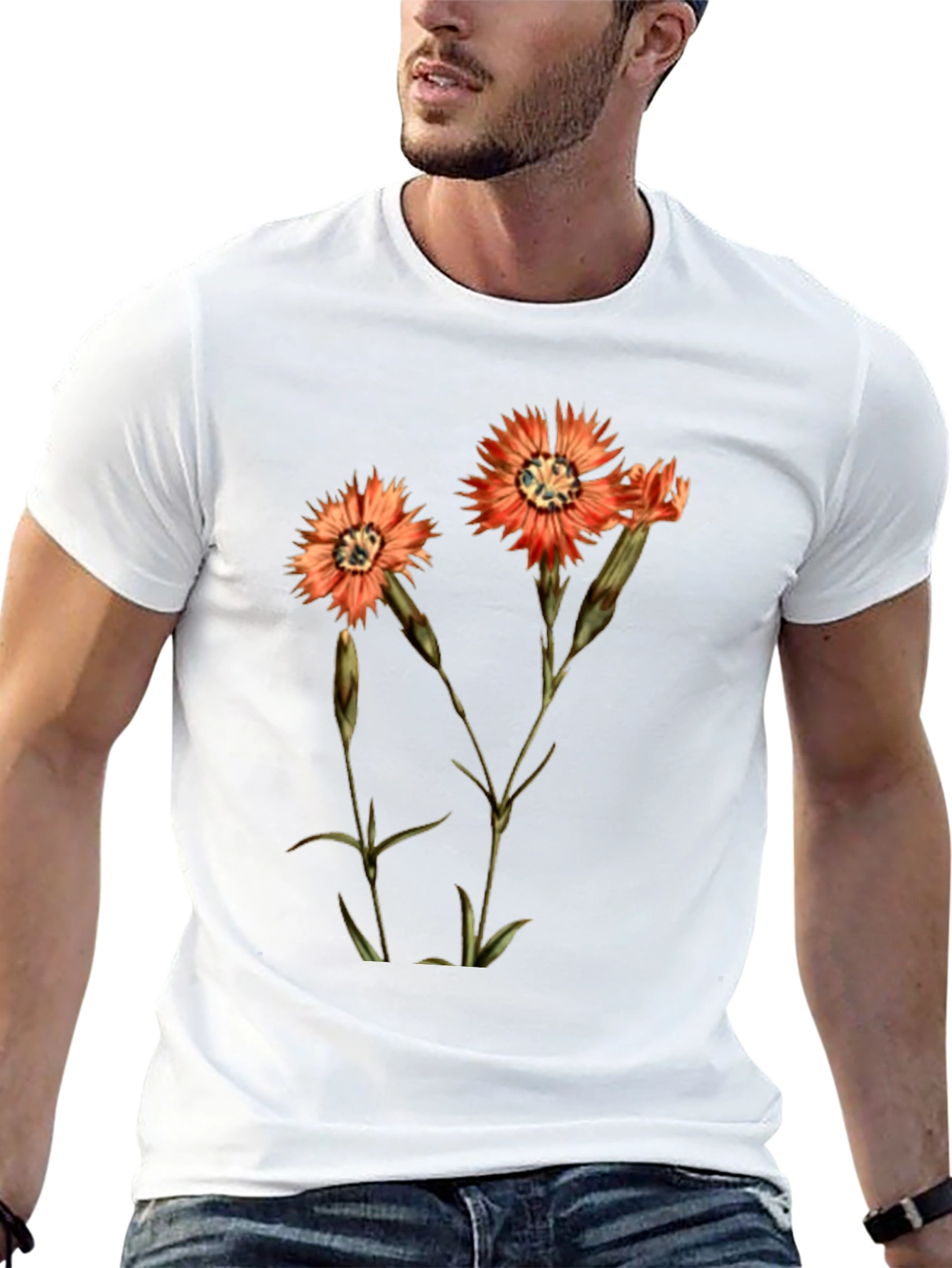 Black Floral Print Black T-Shirt view 13