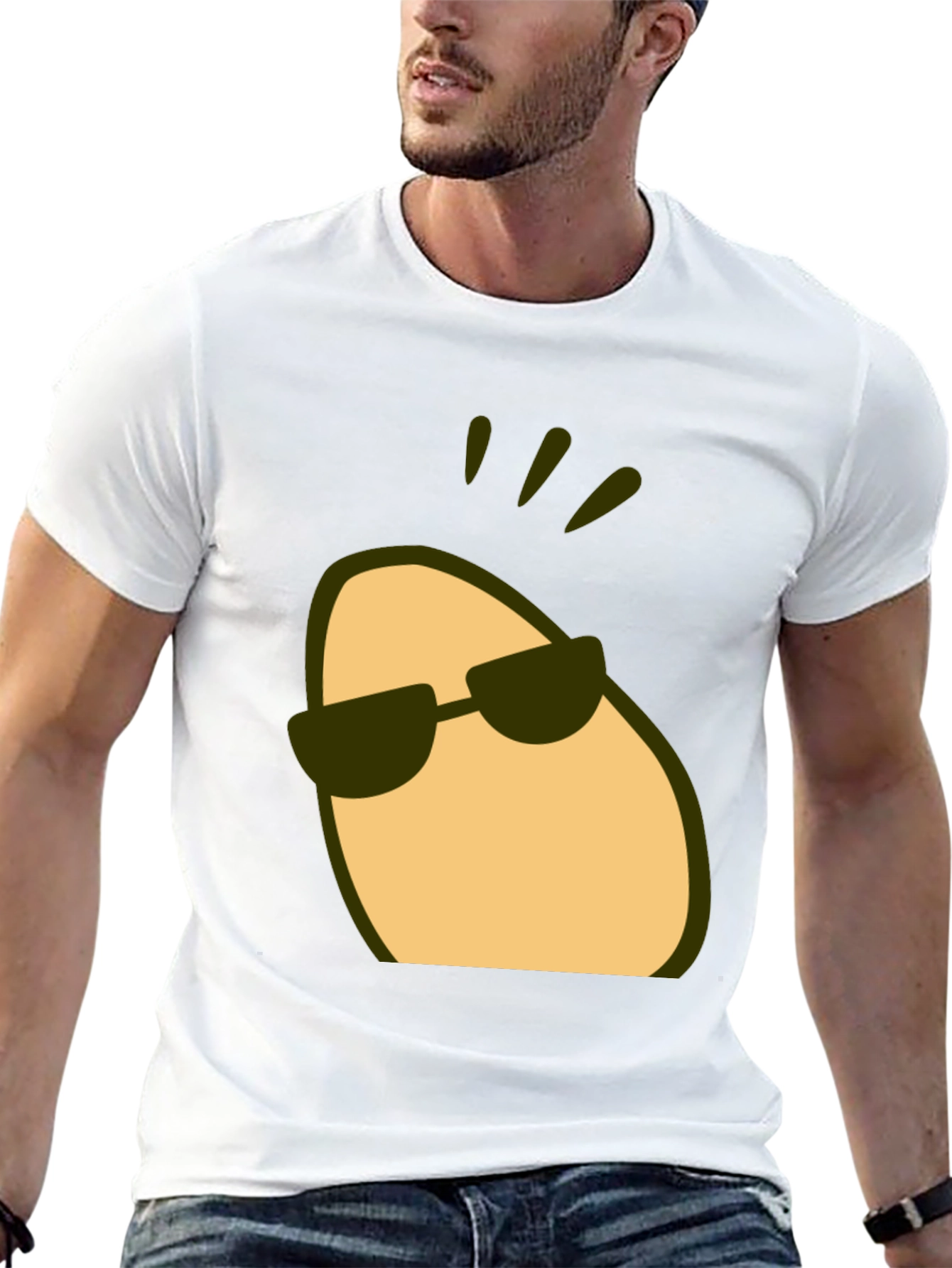 Black Cool Potato Tee - Funny Cartoon Graphic T-Shirt view 13