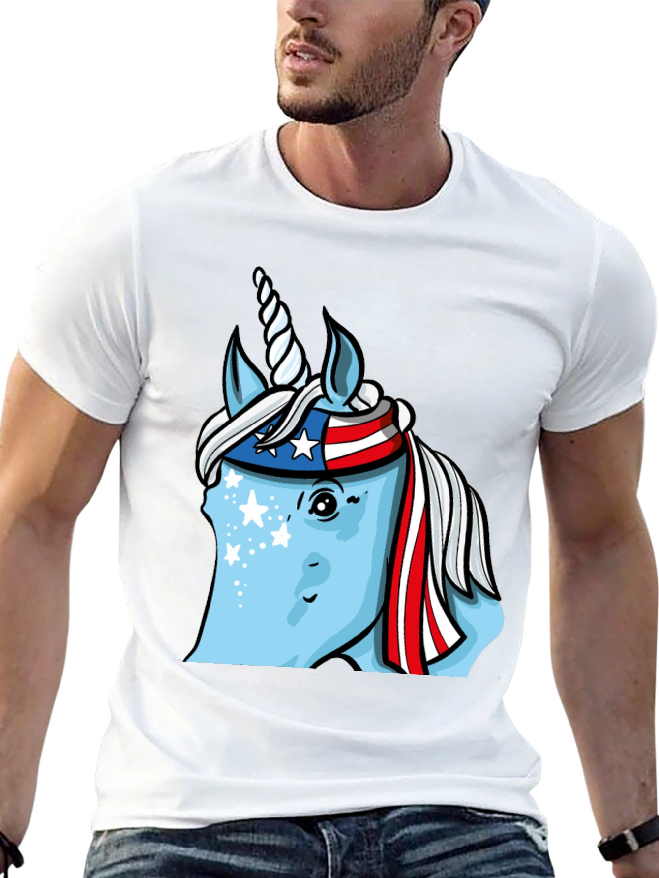 Black Patriotic Unicorn T-Shirt view 13