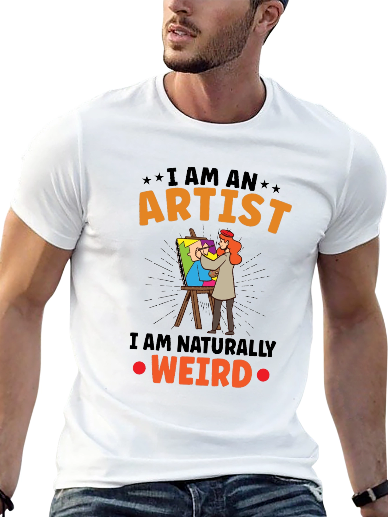 Black I Am An Artist Weird T-Shirt view 13