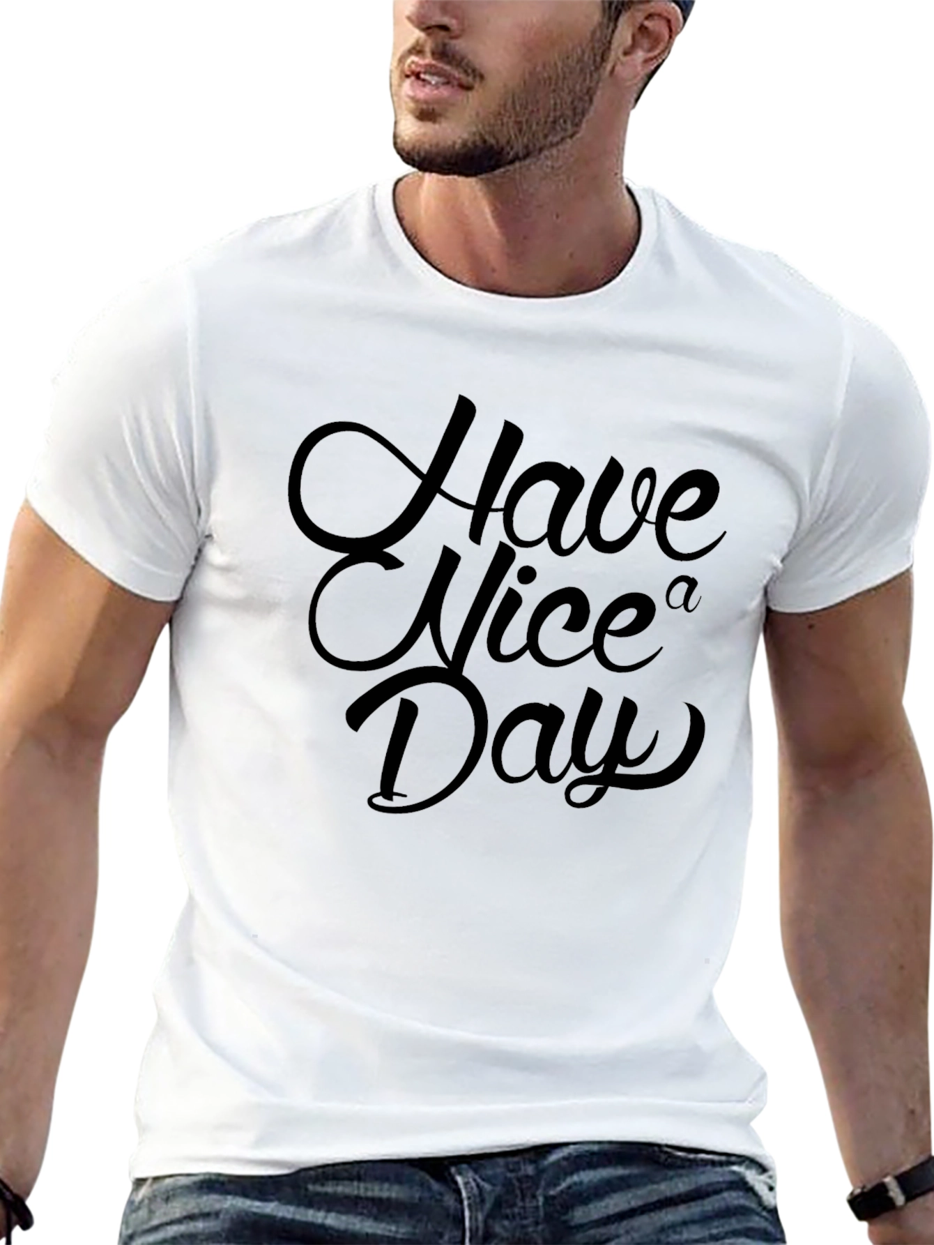 Black Have a Nice Day Black Graphic Tee view 13
