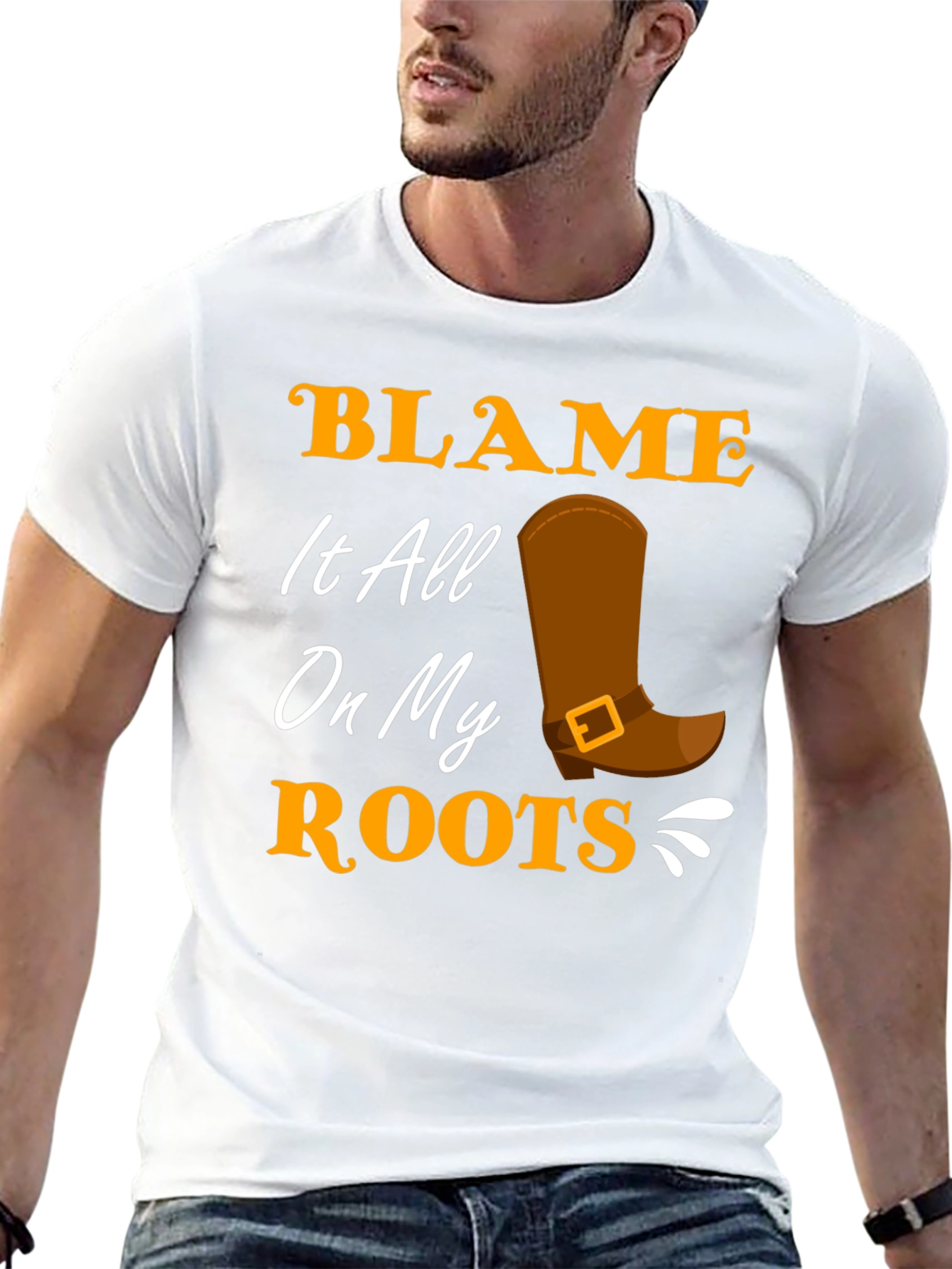 Black Blame It All On My Roots Black T-Shirt view 13
