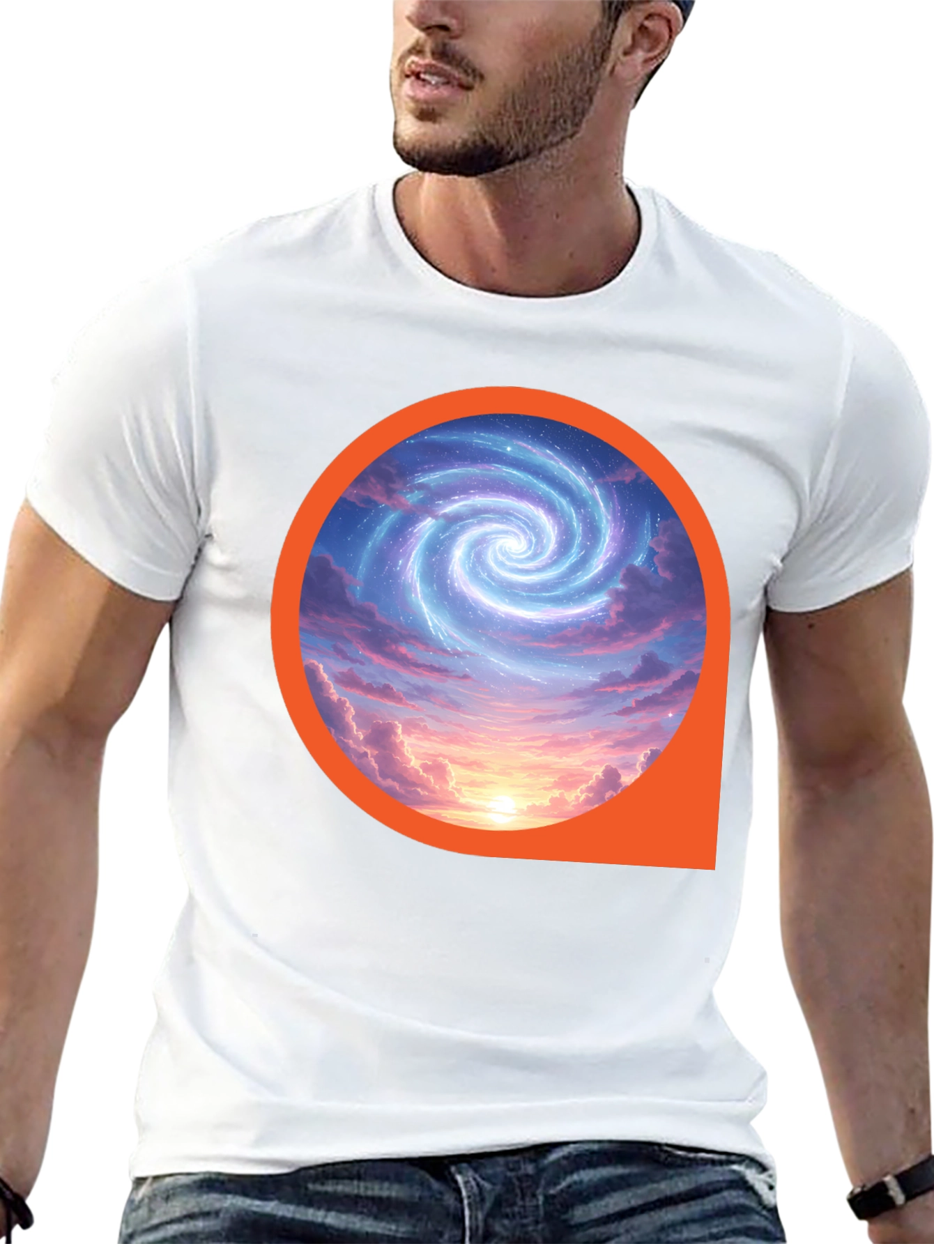 Black Cosmic Swirl Graphic Tee - Modern Style view 13
