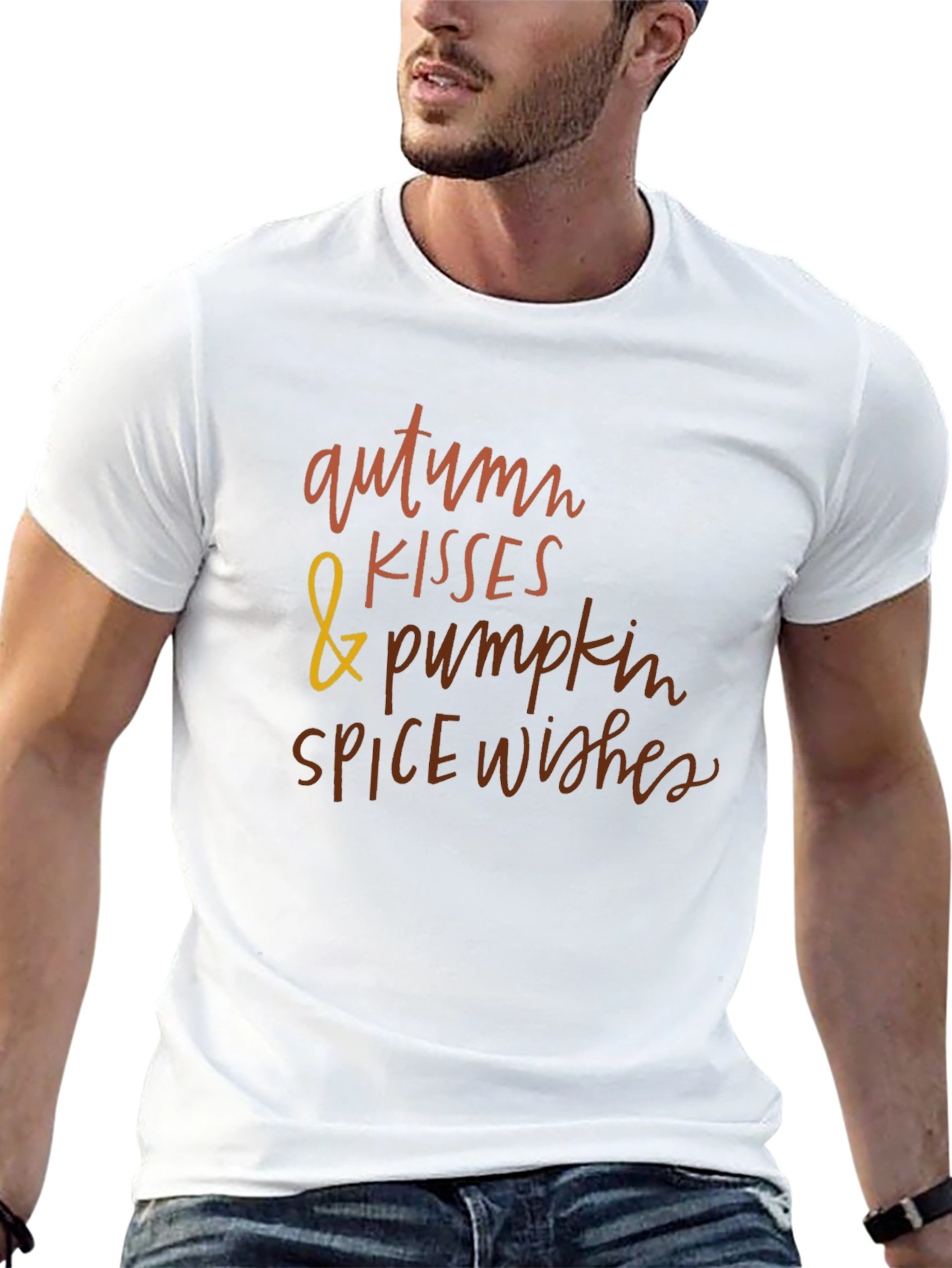 Black Autumn Kisses & Pumpkin Spice Wishes T-Shirt view 13
