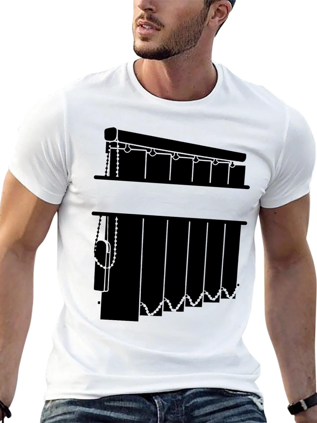 Black Vertical Blinds Graphic Tee - Novelty Window Covering Shirt view 13
