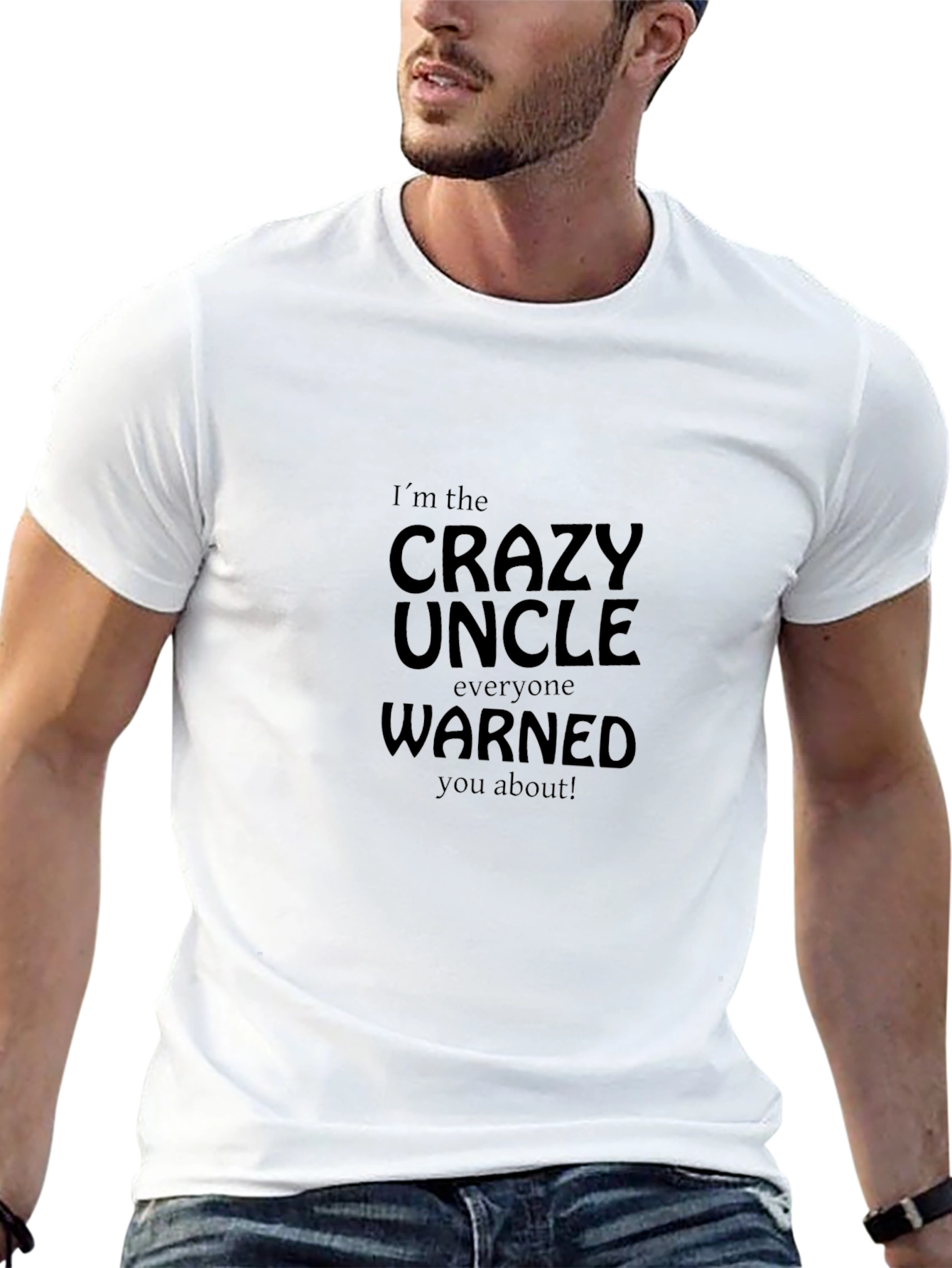 Black Crazy Uncle Graphic T-Shirt - Black view 13