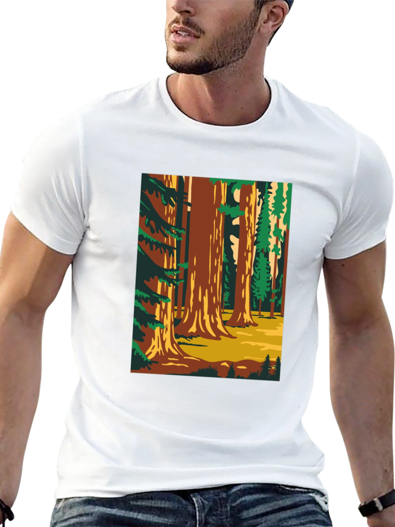 Black Sequoia Forest Graphic T-Shirt - Nature Lover Tee view 13