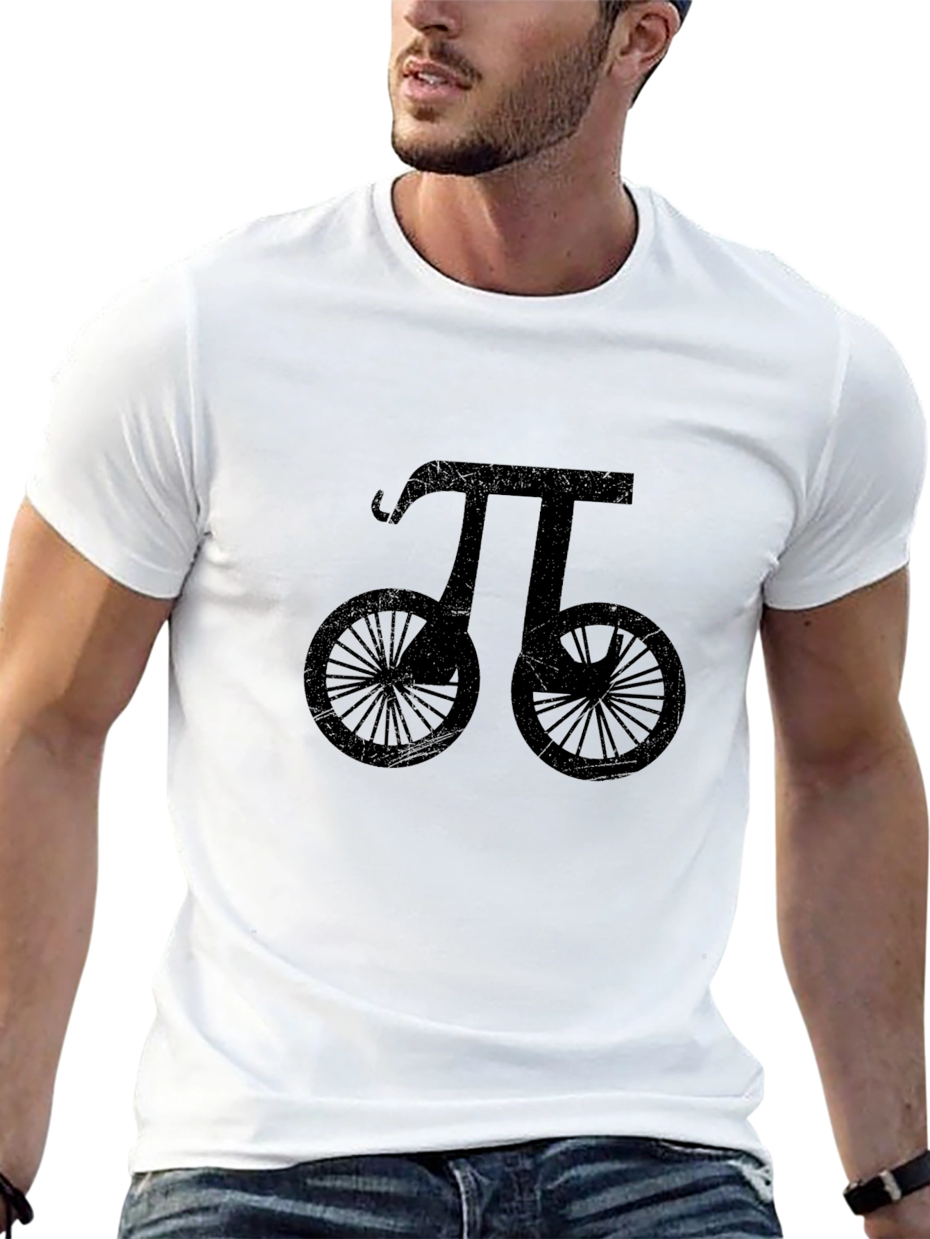 Black Pi Bike Graphic T-Shirt - Cool Math & Cycling Design view 13