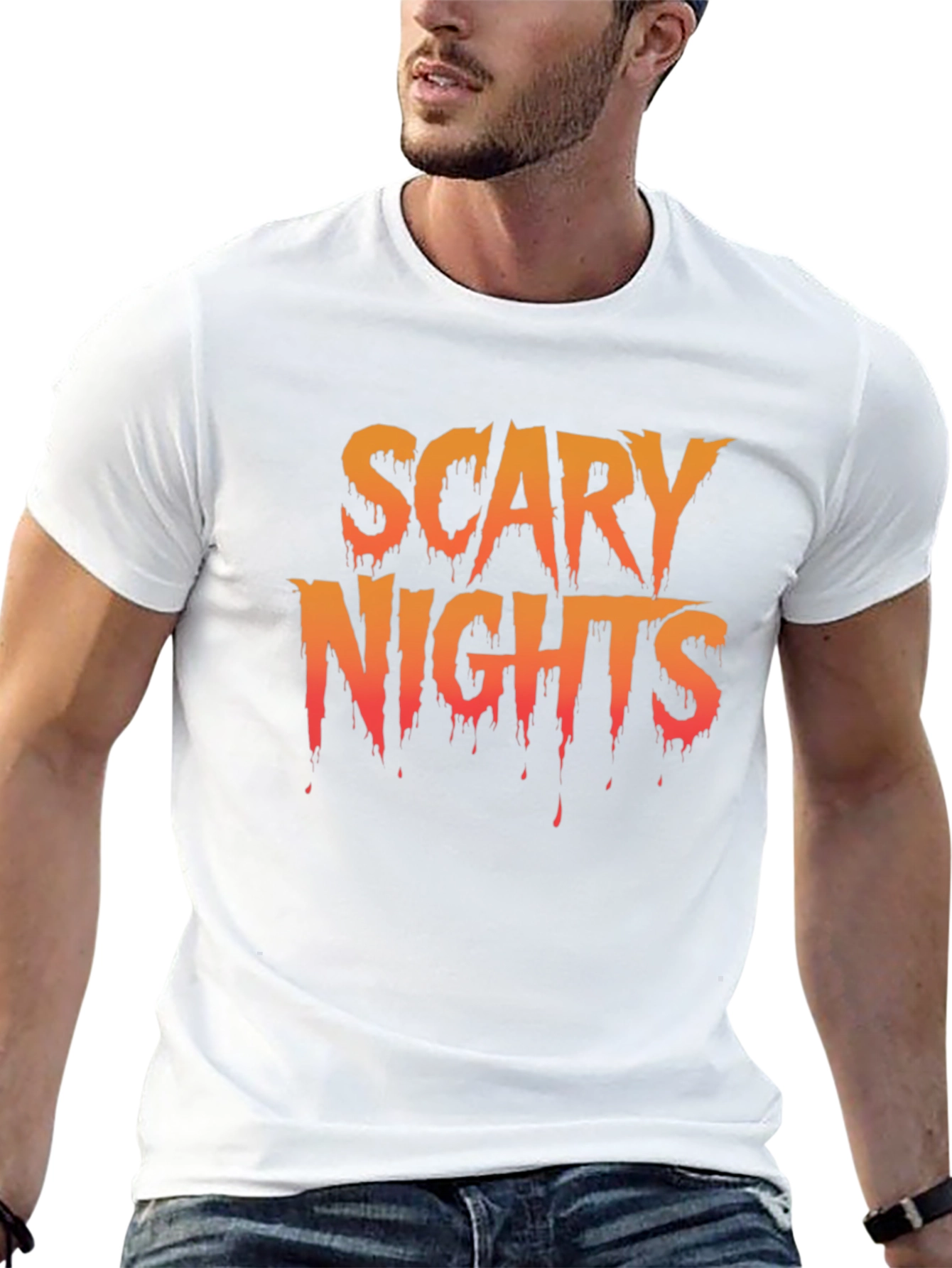 Black Scary Nights Graphic T-Shirt - Halloween Tee view 13