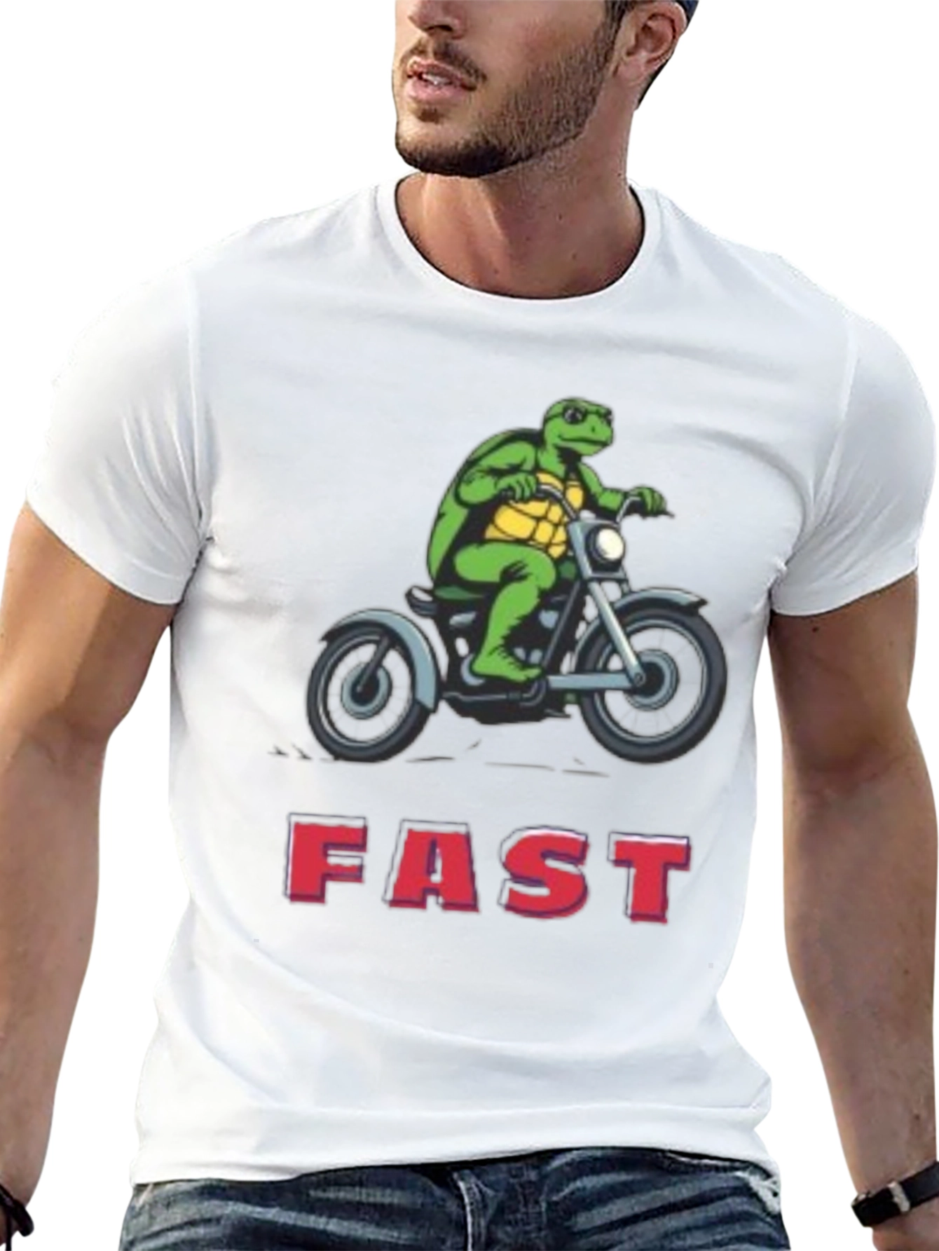 Black Turtle on Motorcycle FAST T-Shirt view 13