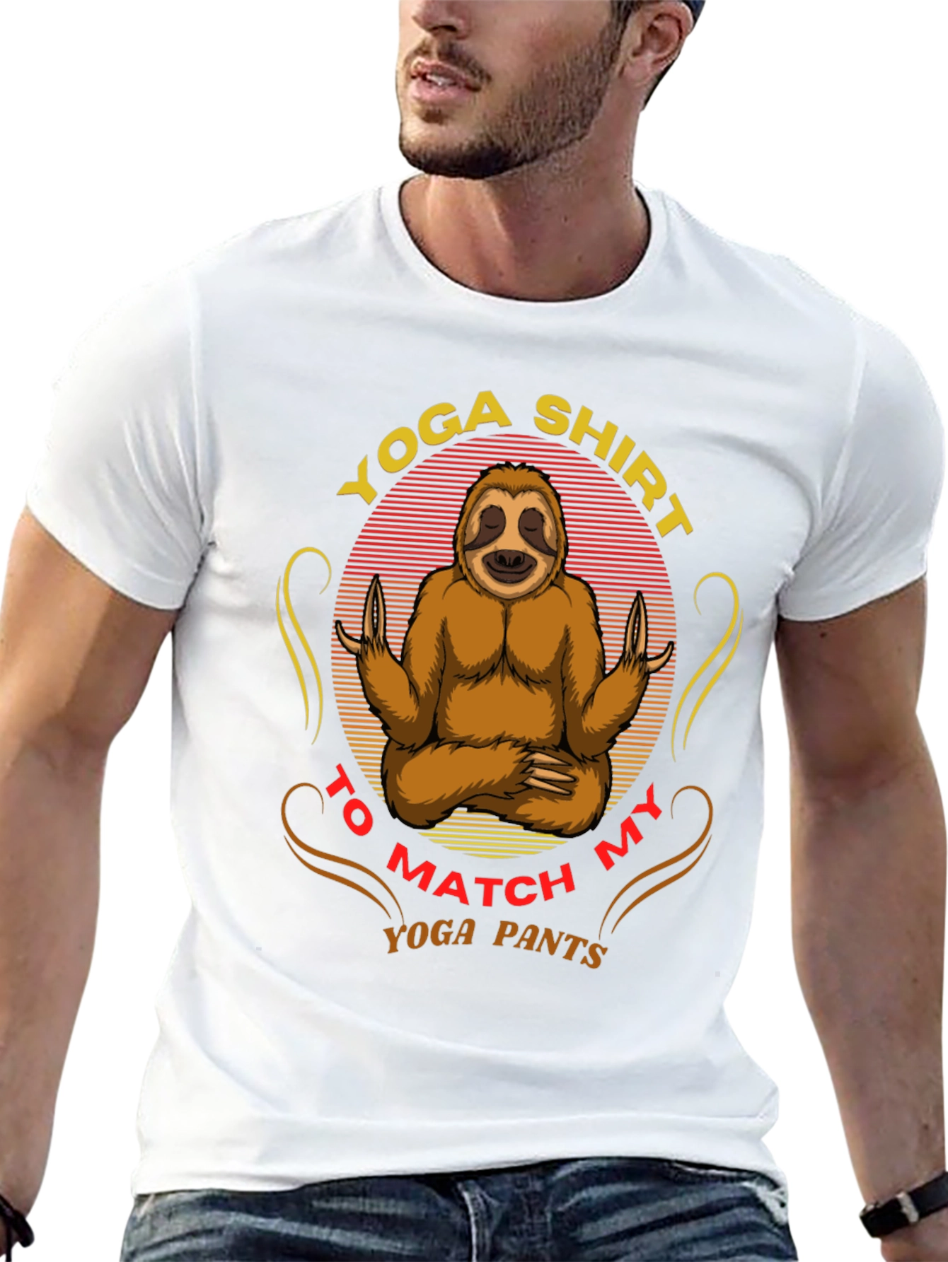 Black Yoga Sloth T-Shirt - Match Your Yoga Pants! view 13