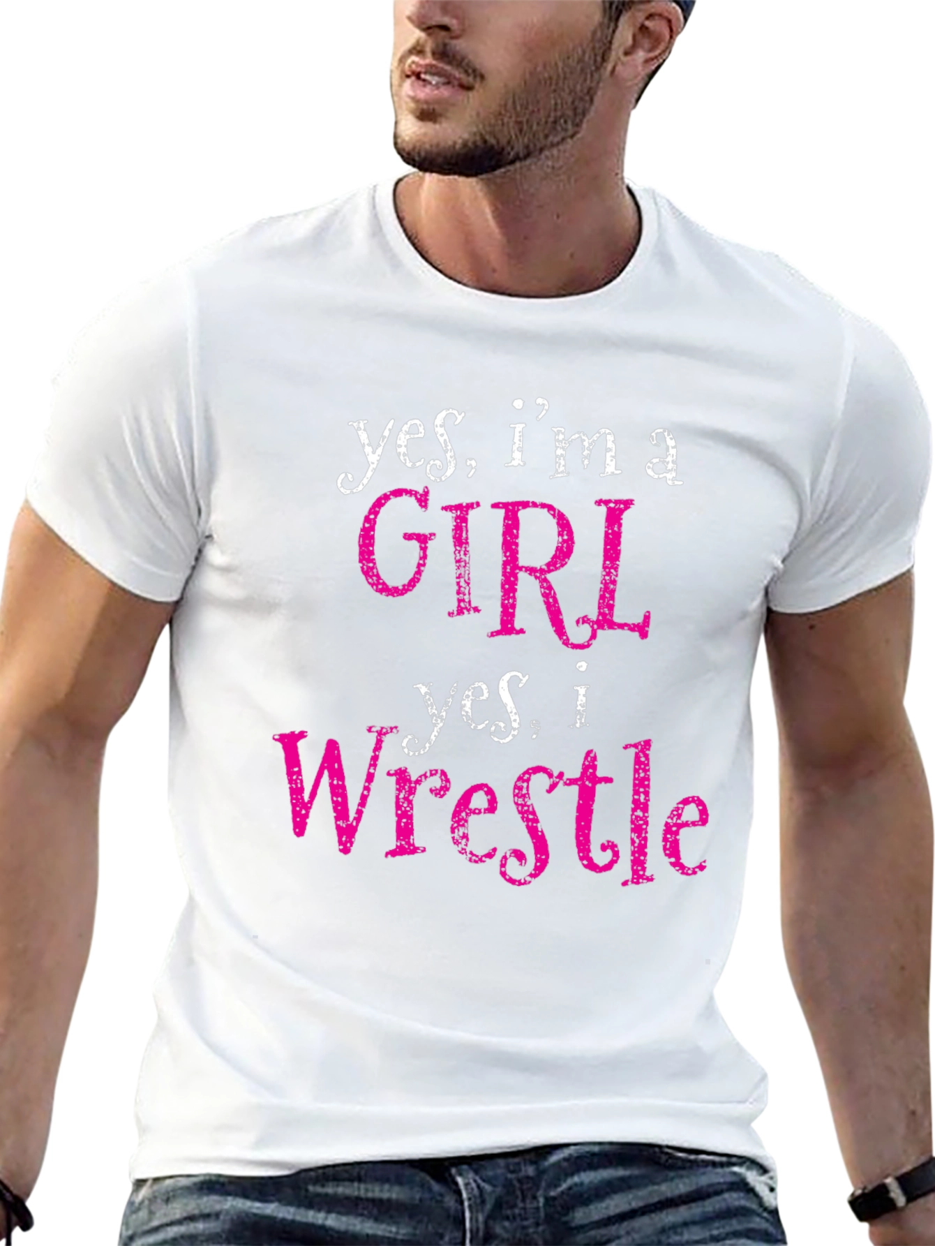 Girl Wrestler Graphic Tee - Yes, I'm A Girl! Women's Wrestling Shirt - 13