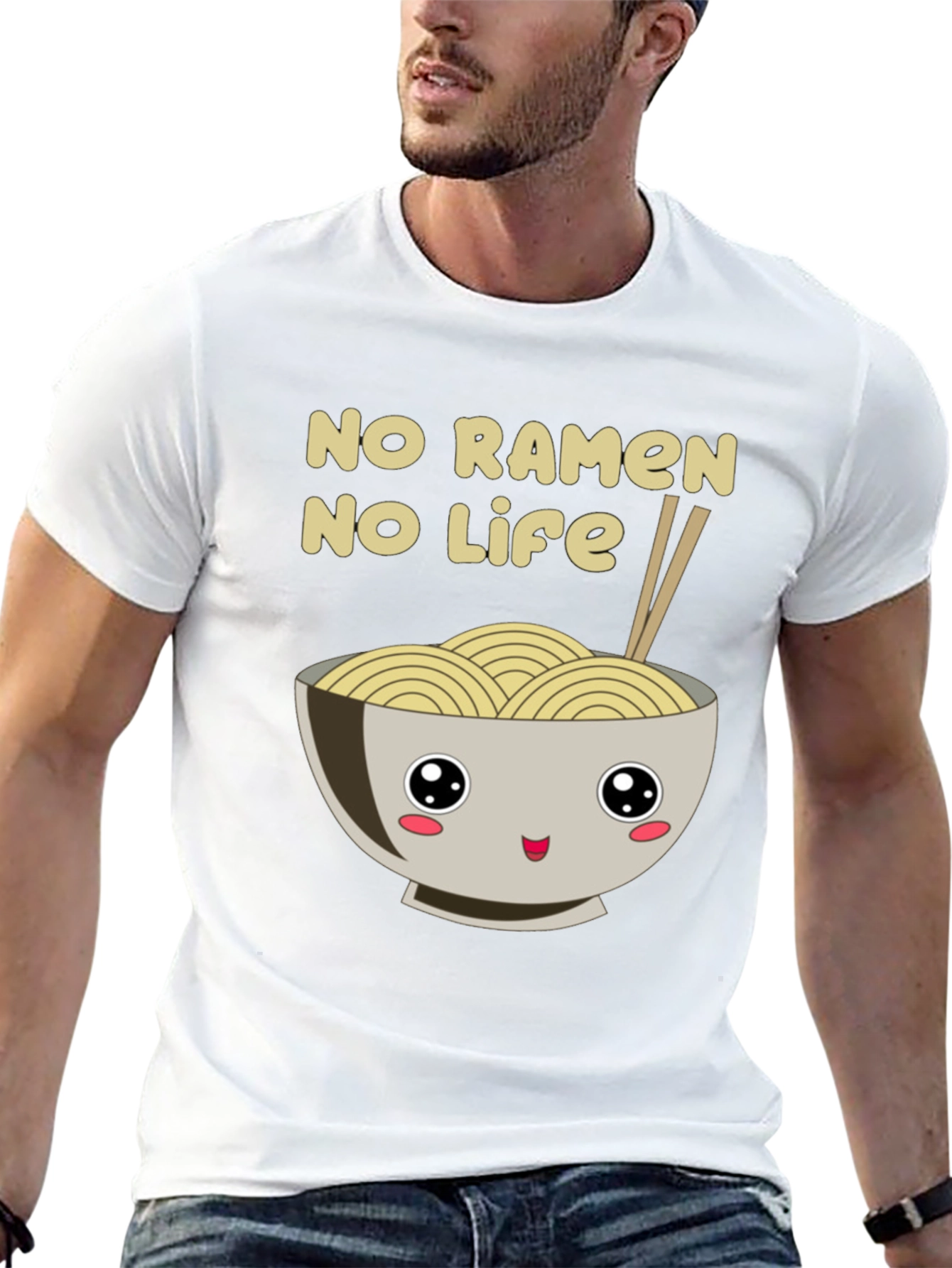 Black No Ramen No Life Black T-Shirt view 13