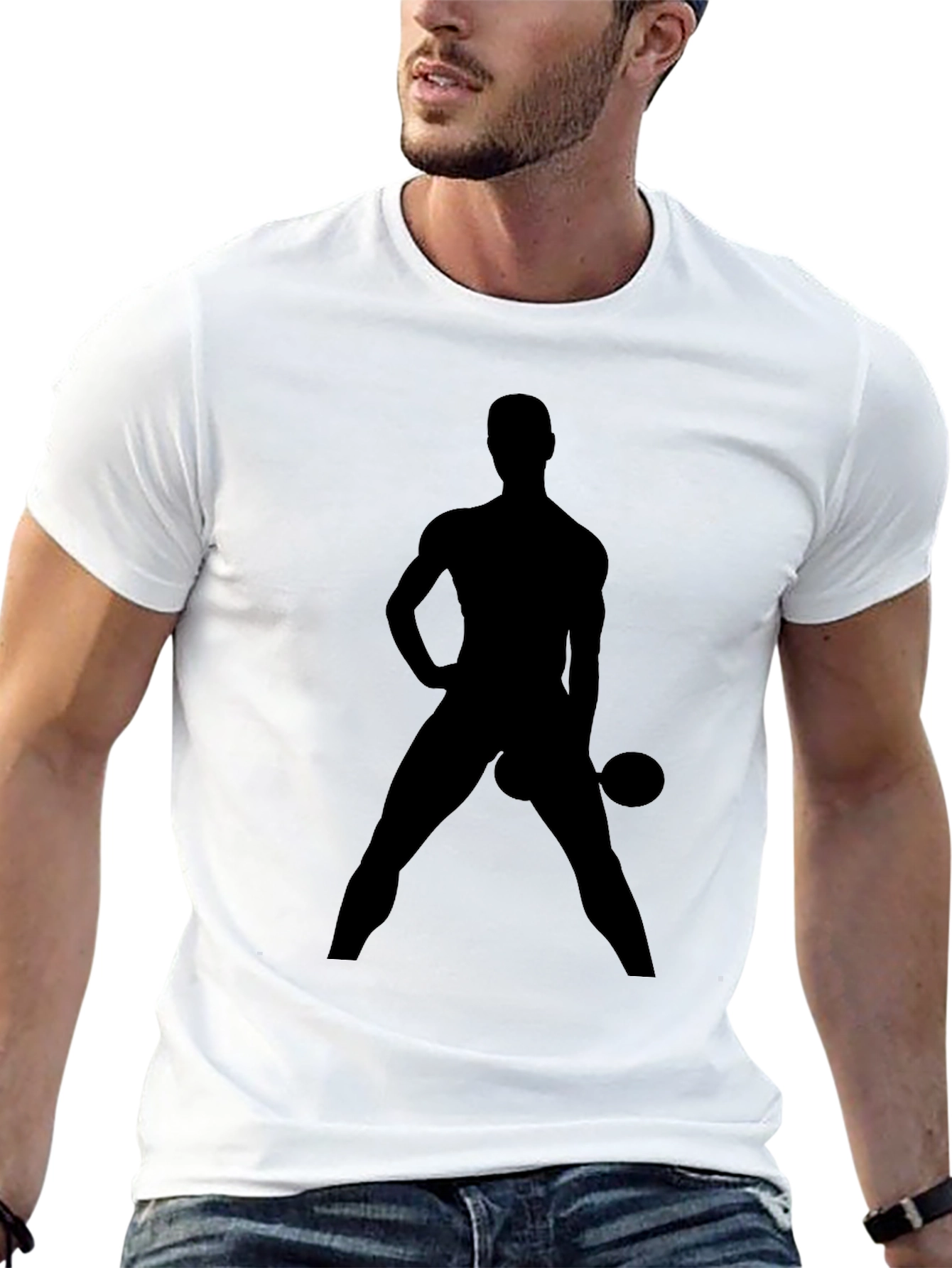 Black Silhouette Gym Body Black T-Shirt view 13