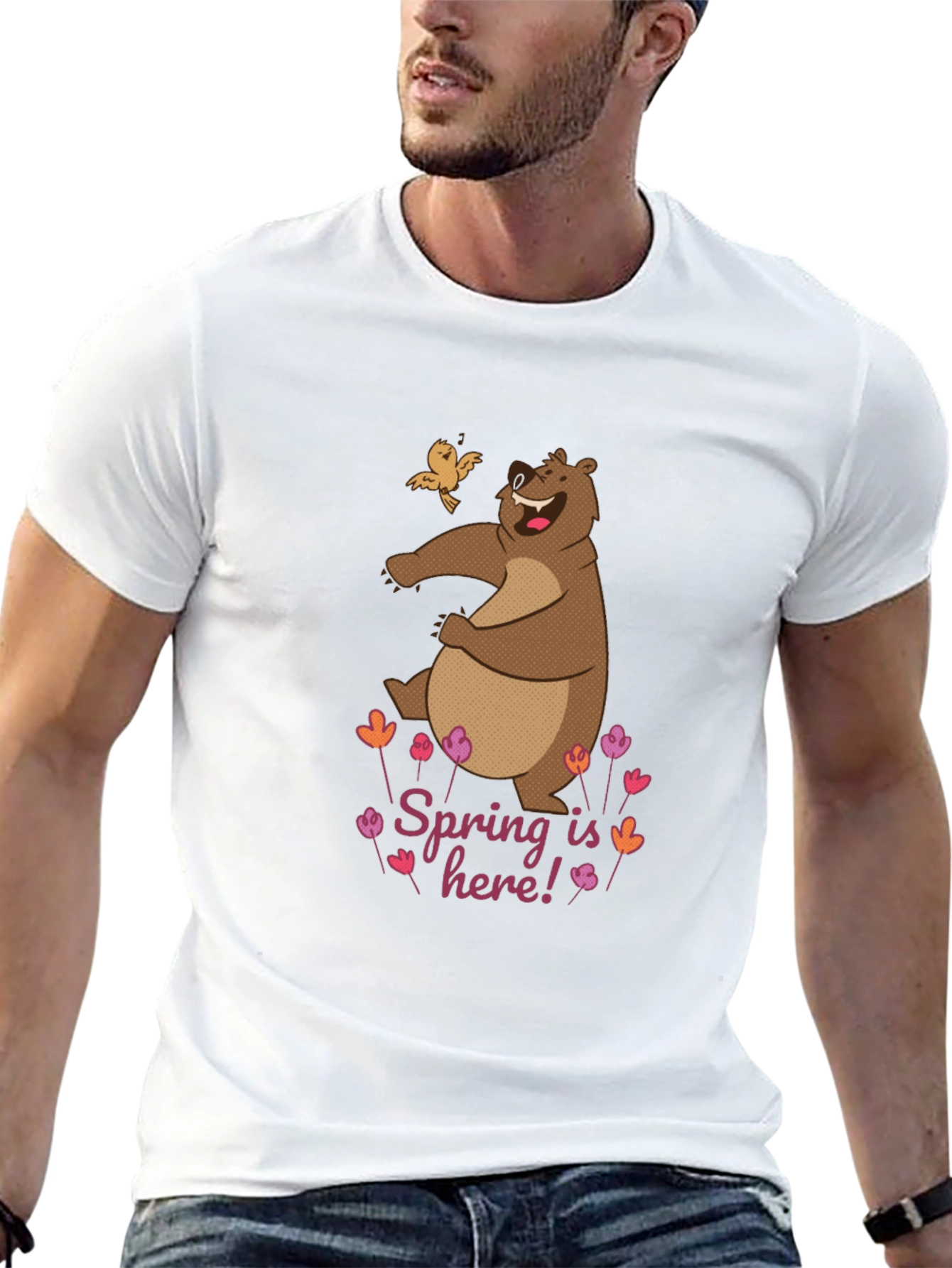 Black Spring Bear Graphic Tee - Nature Lover's T-Shirt view 13