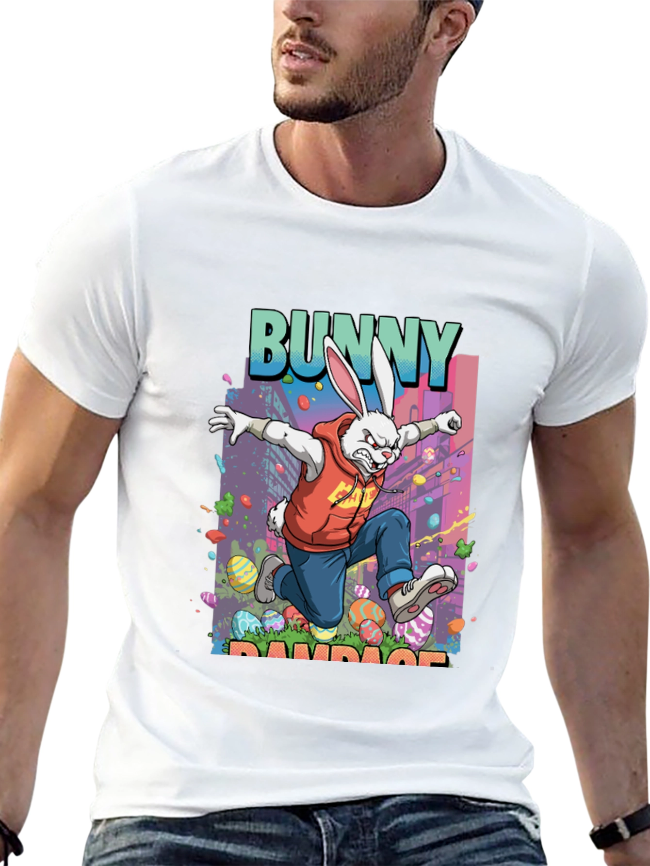 Black Bunny Rampage Graphic Tee - Easter Apparel view 13