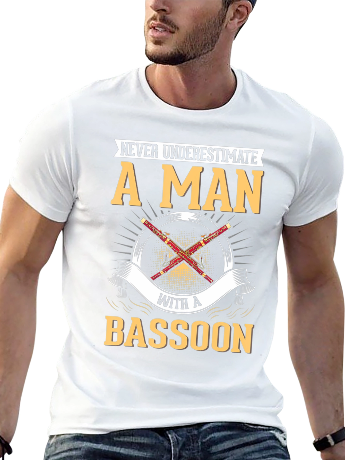 Black Bassoon Player T-Shirt - Never Underestimate A Man view 13