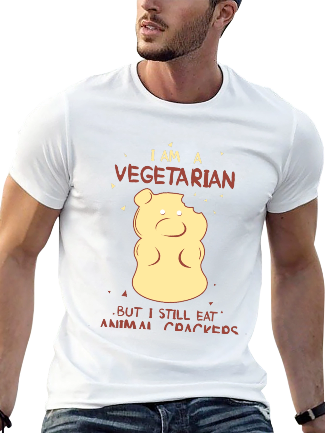 Black Vegetarian Animal Cracker T-Shirt view 13