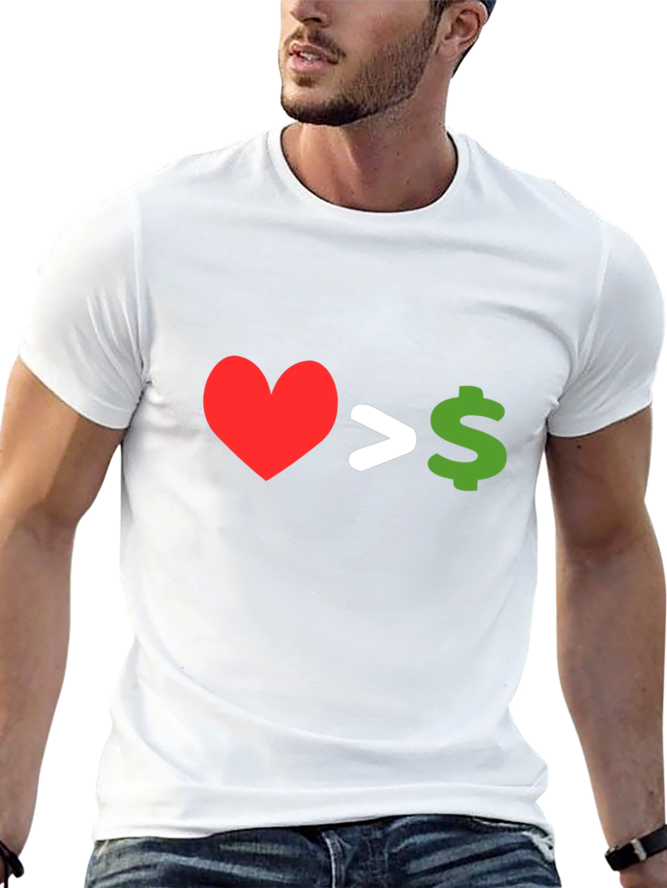 Black Love Over Money Graphic T-Shirt view 13