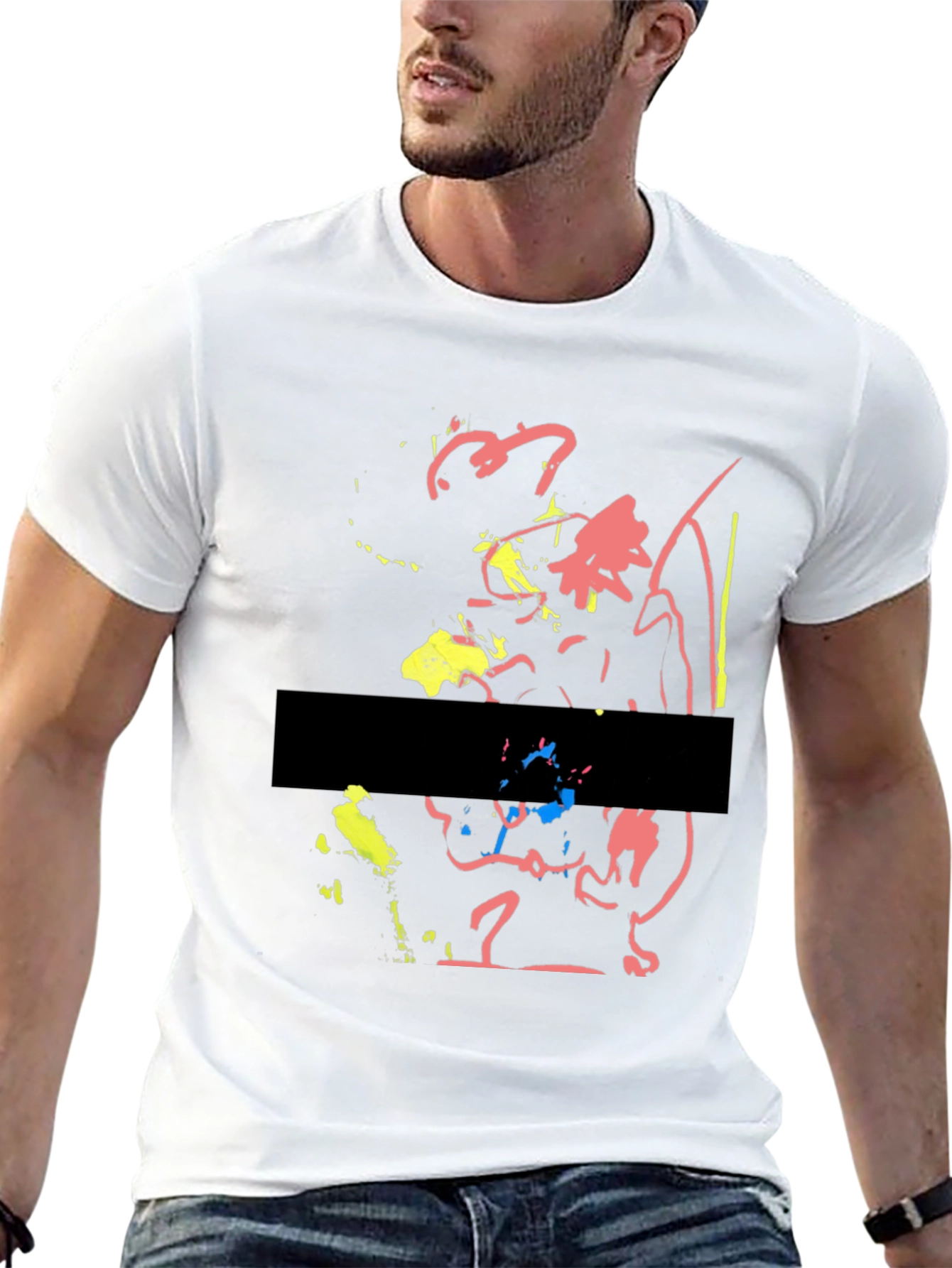 Black Abstract Art Black T-Shirt view 13