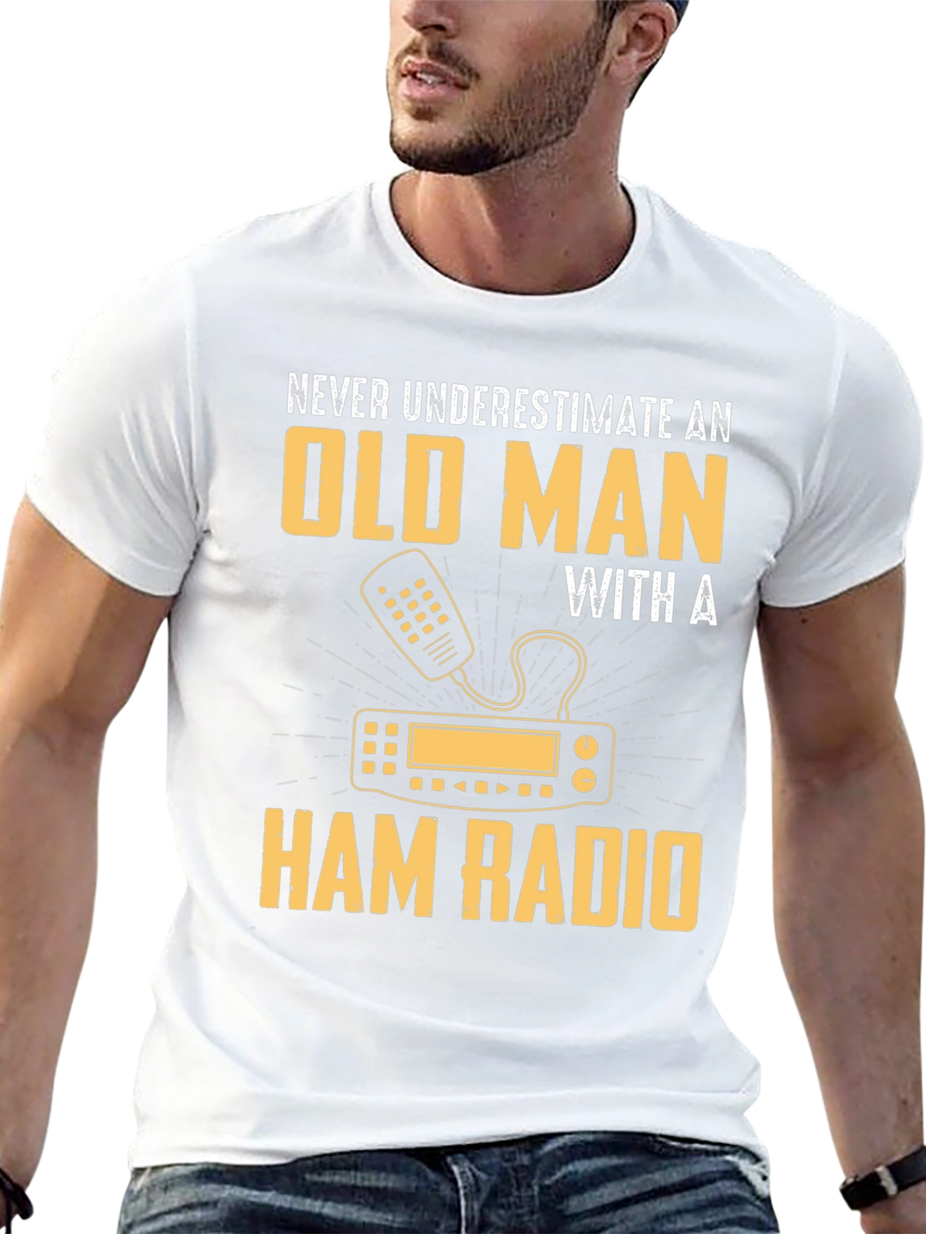 Black Ham Radio Old Man T-Shirt - Never Underestimate! view 13