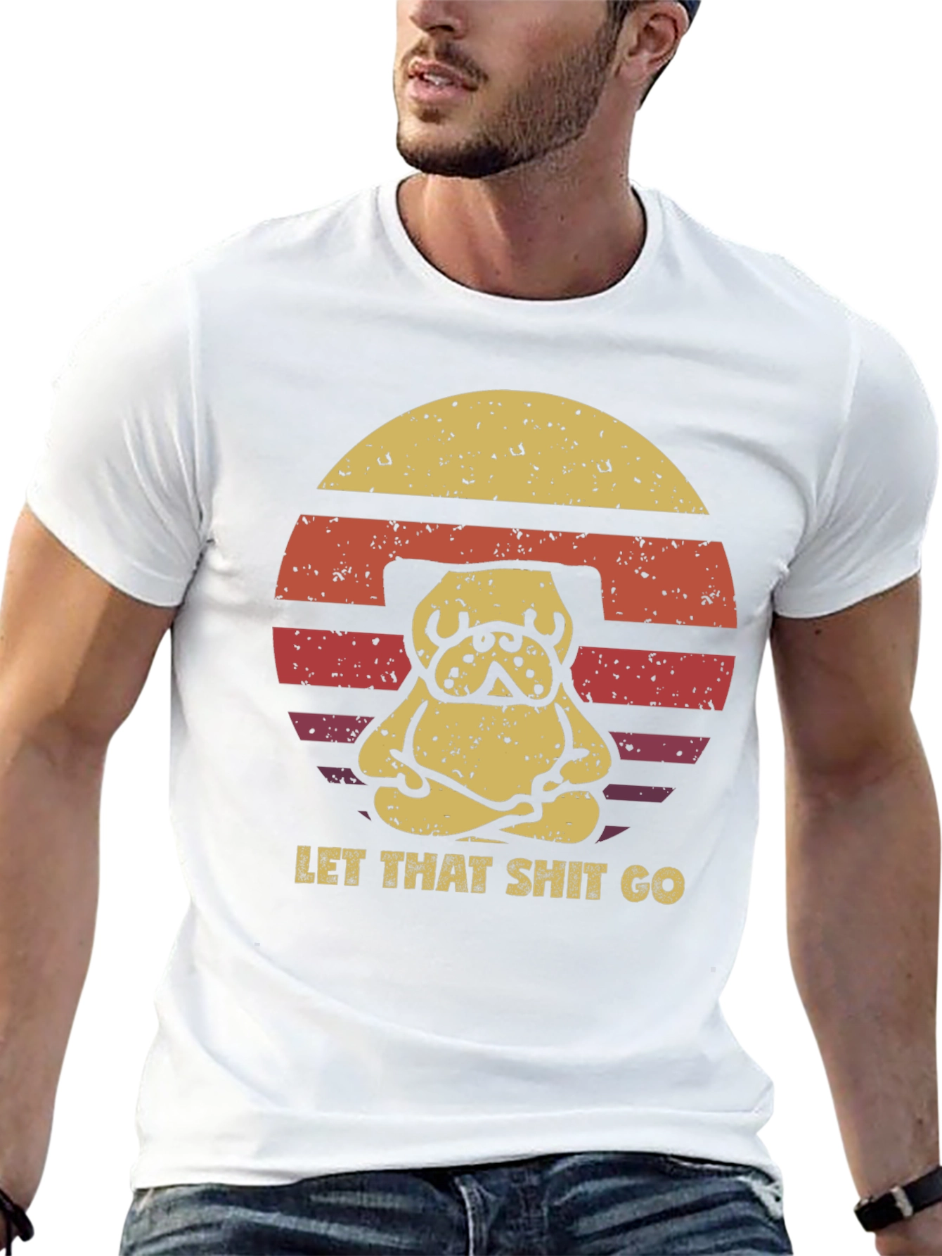 Black Zen Pug T-Shirt - Let That Shit Go view 13