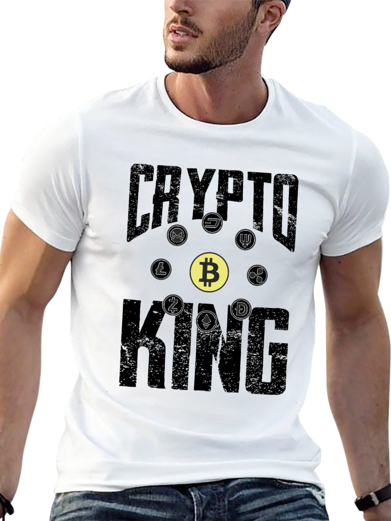 Black Crypto King Graphic Tee - Bitcoin & Altcoins view 13